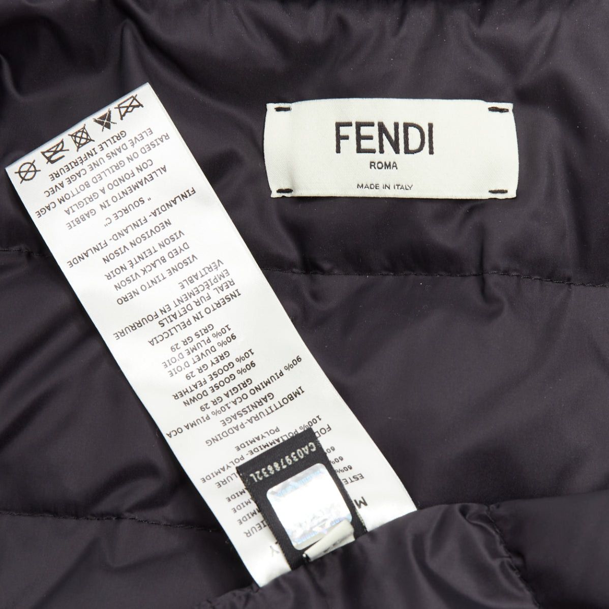 Fendi FENDI Karlito black modal blend fur trim quilted bomber jacket IT38 XS Size XS / US 0-2 / IT 36-38 - 9 Thumbnail