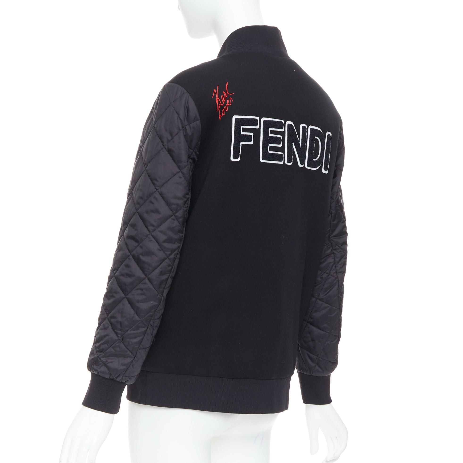 Fendi FENDI Karlito black modal blend fur trim quilted bomber jacket IT38 XS Size XS / US 0-2 / IT 36-38 - 7 Thumbnail