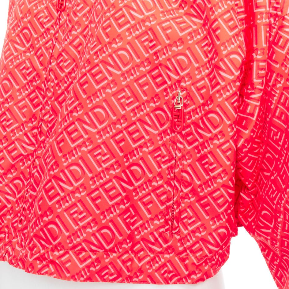 Fendi FENDI SKIMS red FF monogram print nylon cropped anorak windbreaker M Size M / US 6-8 / IT 42-44 - 10 Thumbnail