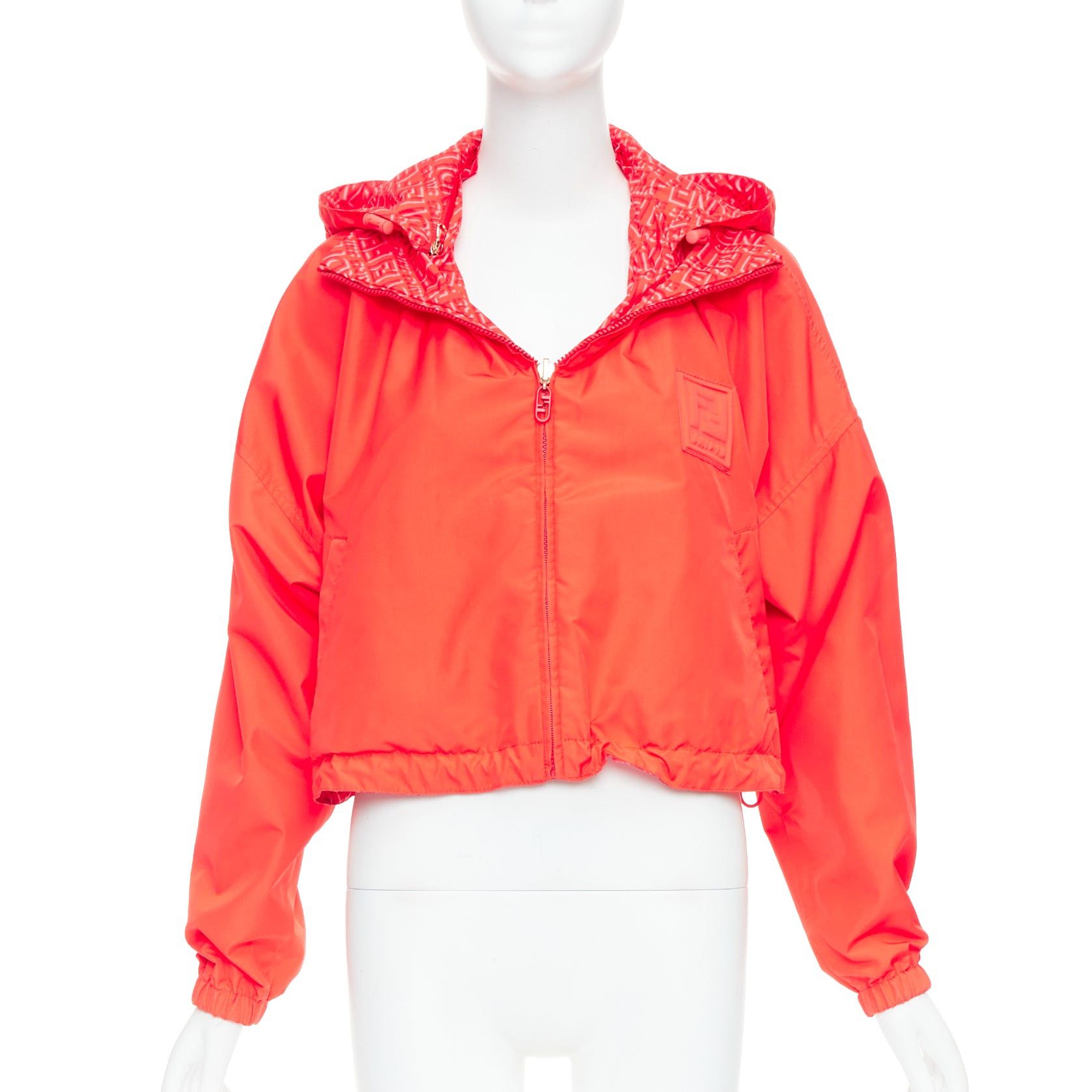 Fendi FENDI SKIMS red FF monogram print nylon cropped anorak windbreaker M Size M / US 6-8 / IT 42-44 - 3 Thumbnail