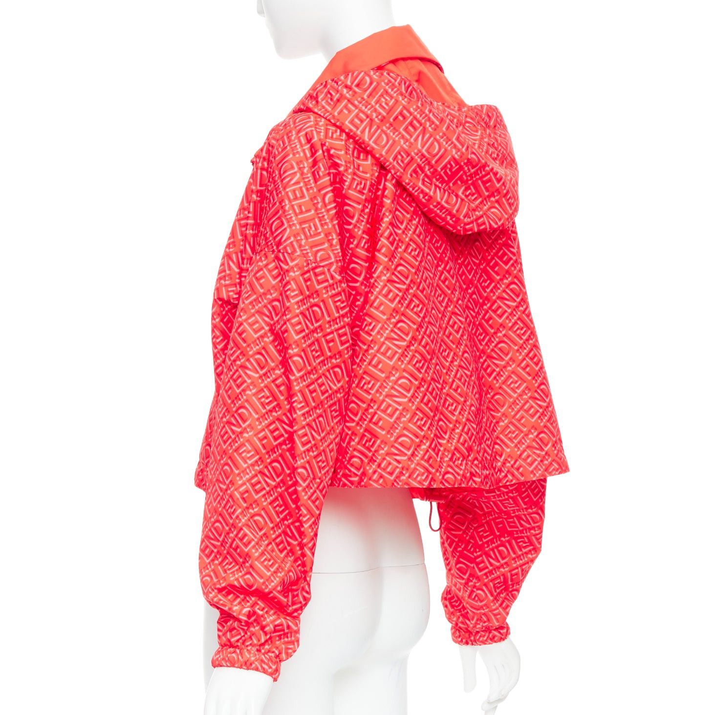 Fendi FENDI SKIMS red FF monogram print nylon cropped anorak windbreaker M Size M / US 6-8 / IT 42-44 - 9 Thumbnail
