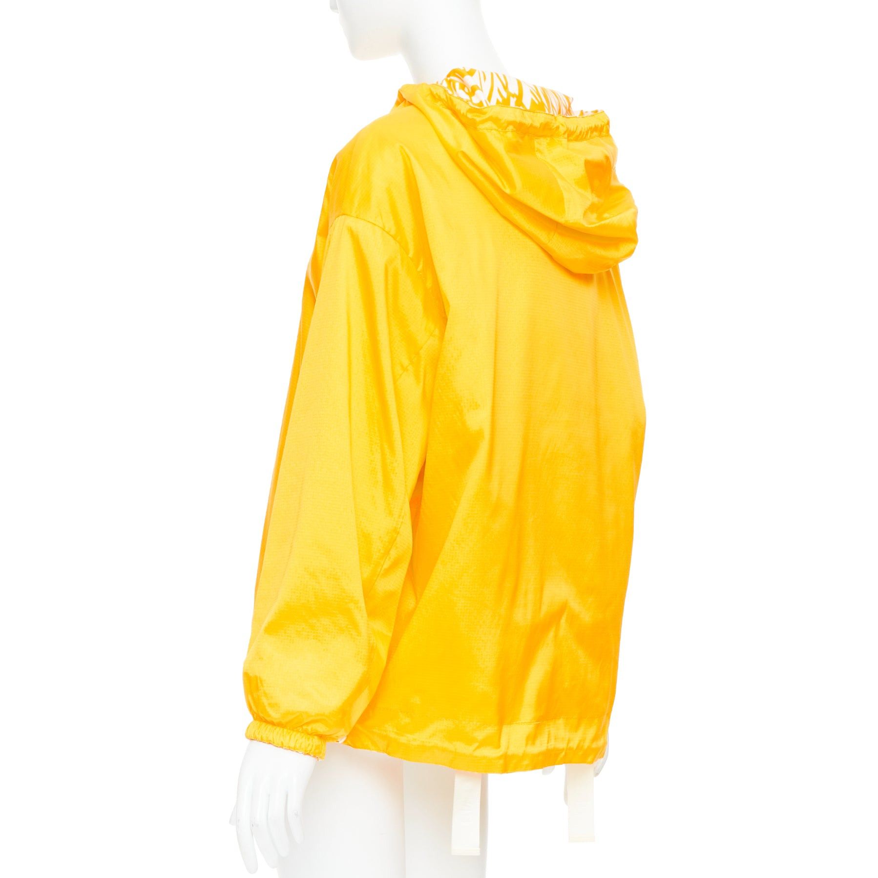 Fendi FENDI Vertigo Reversible yellow white swirl logo print hooded windbreaker S Size M / US 6-8 / IT 42-44 - 12 Thumbnail