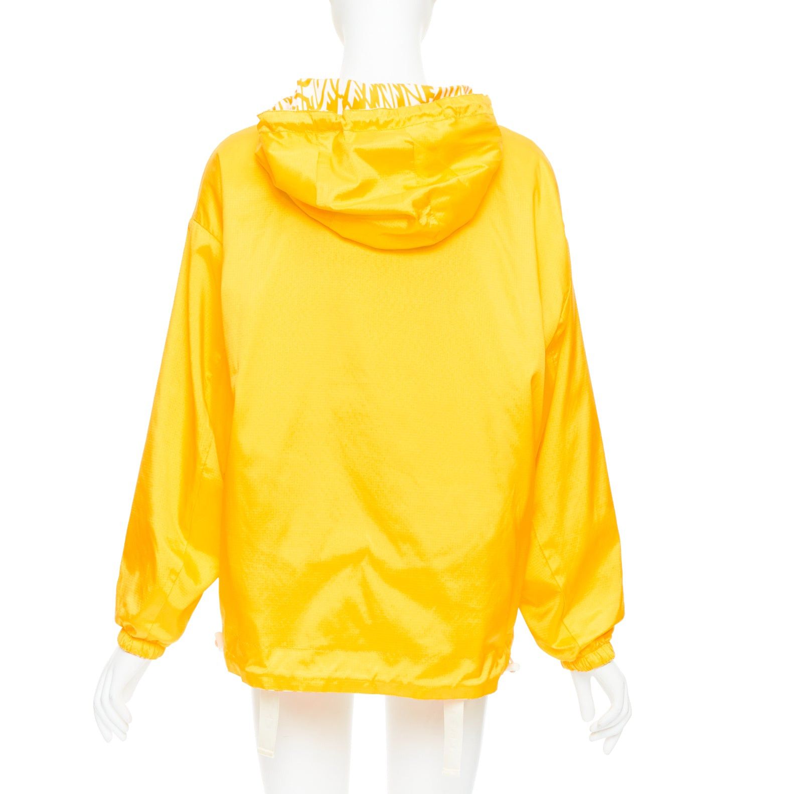 Fendi FENDI Vertigo Reversible yellow white swirl logo print hooded windbreaker S Size M / US 6-8 / IT 42-44 - 11 Thumbnail