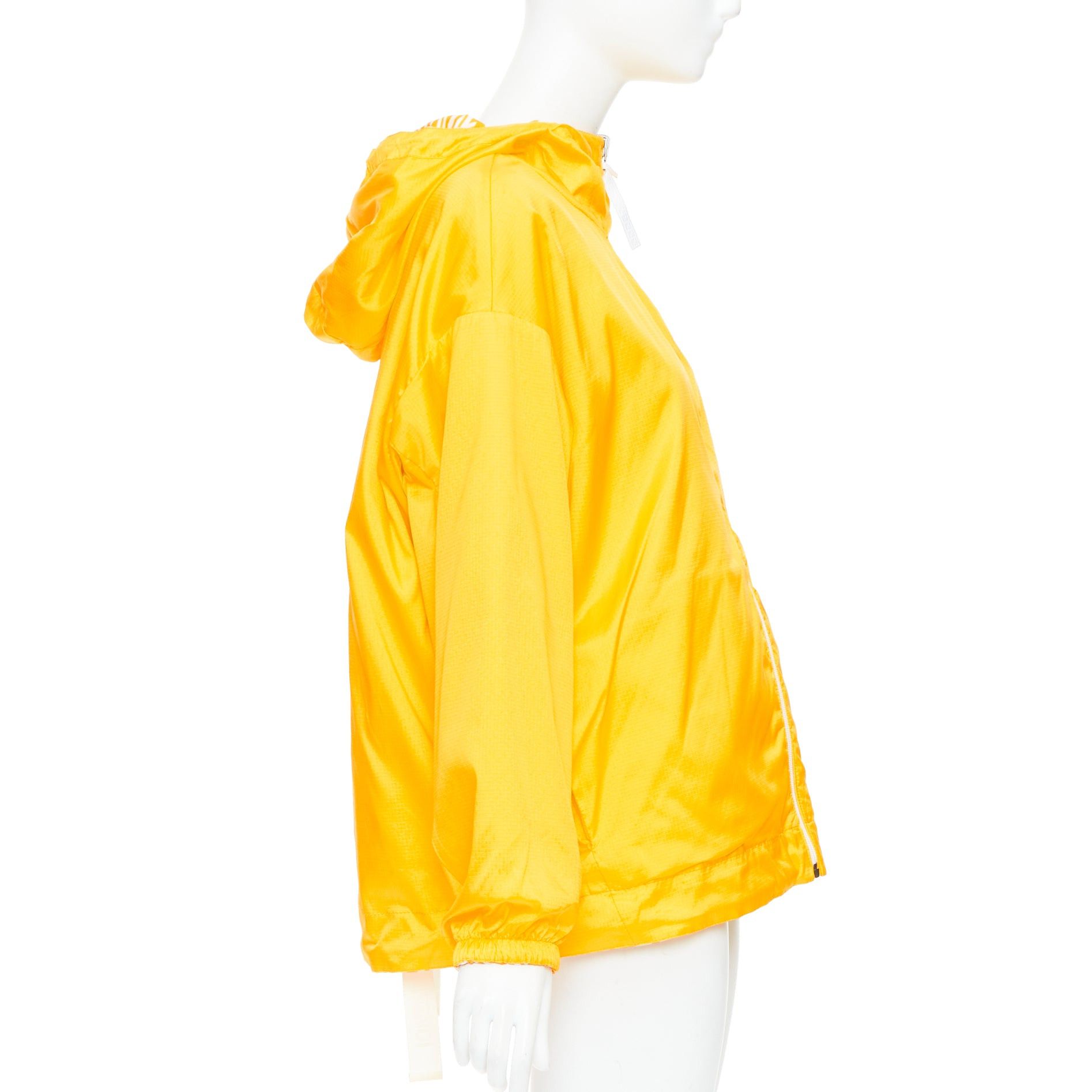 Fendi FENDI Vertigo Reversible yellow white swirl logo print hooded windbreaker S Size M / US 6-8 / IT 42-44 - 10 Thumbnail
