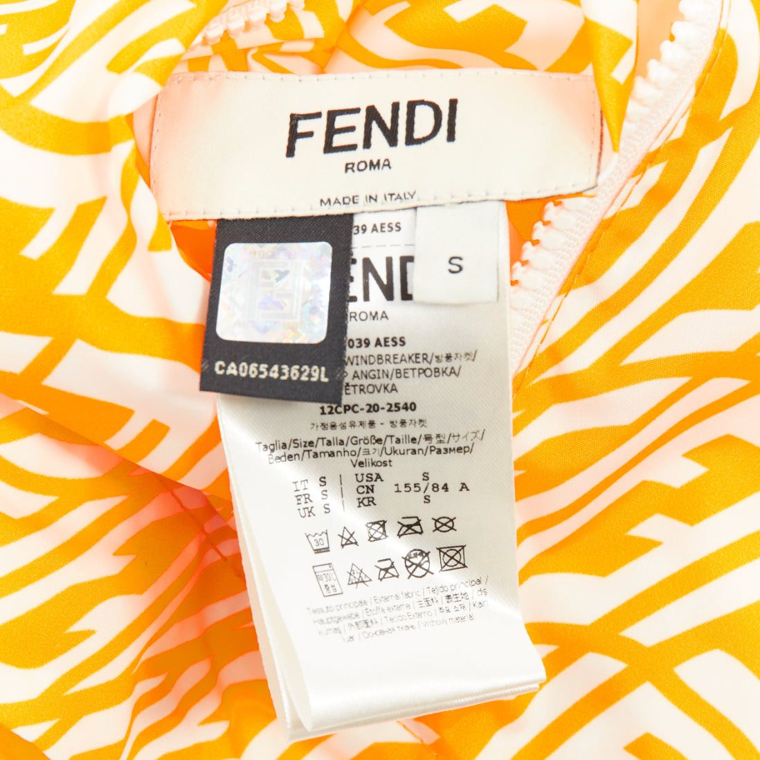 Fendi FENDI Vertigo Reversible yellow white swirl logo print hooded windbreaker S Size M / US 6-8 / IT 42-44 - 13 Thumbnail