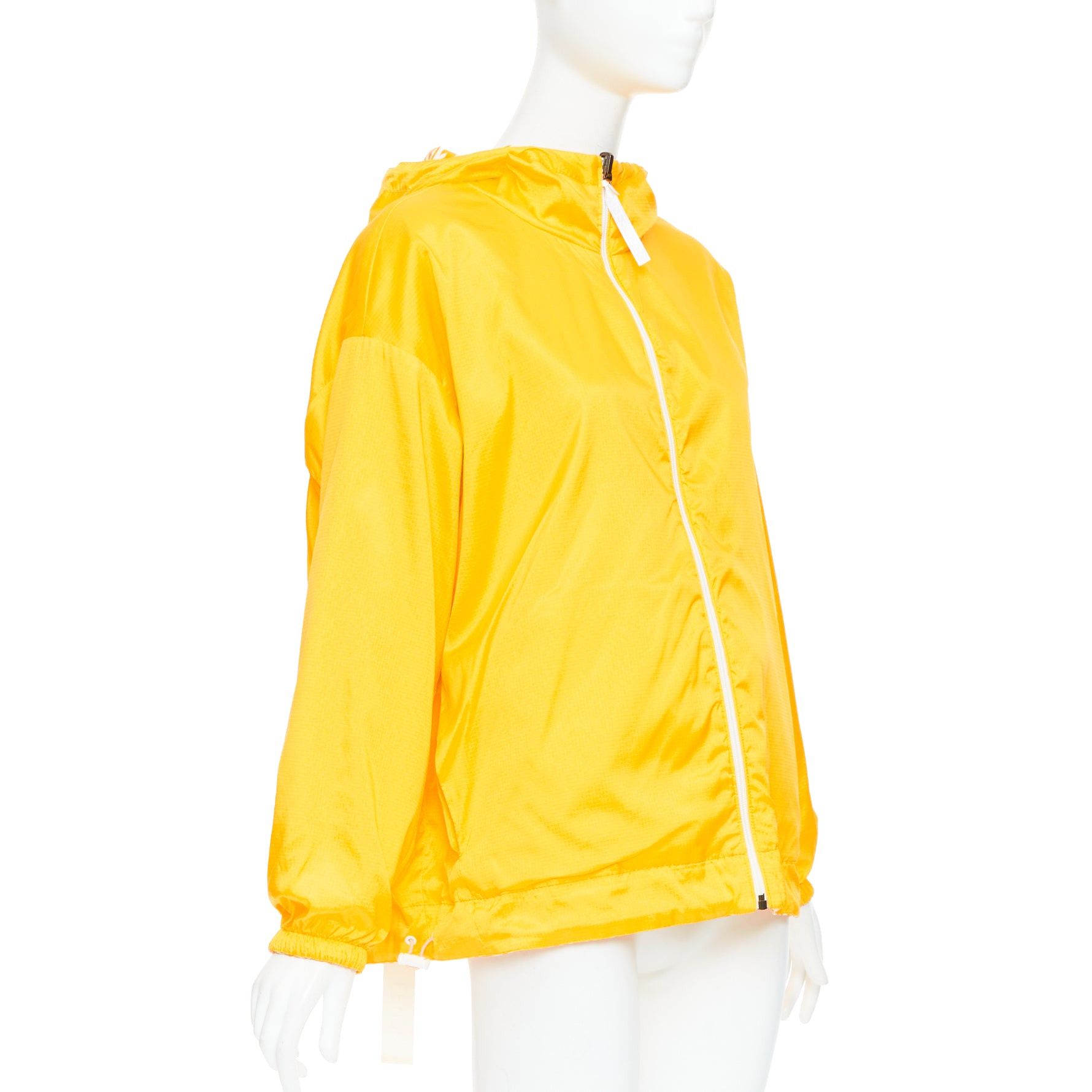 Fendi FENDI Vertigo Reversible yellow white swirl logo print hooded windbreaker S Size M / US 6-8 / IT 42-44 - 9 Thumbnail