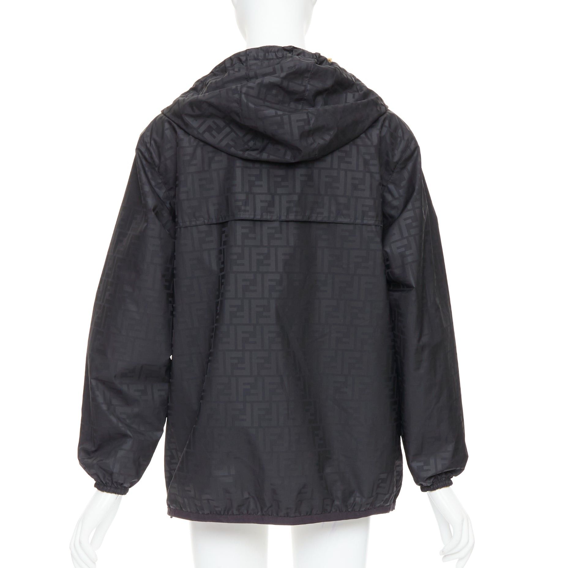 Fendi FENDI K-WAY metallic gold black FF reversible waterproof windbreaker S Size S / US 4 / IT 40 - 11 Thumbnail