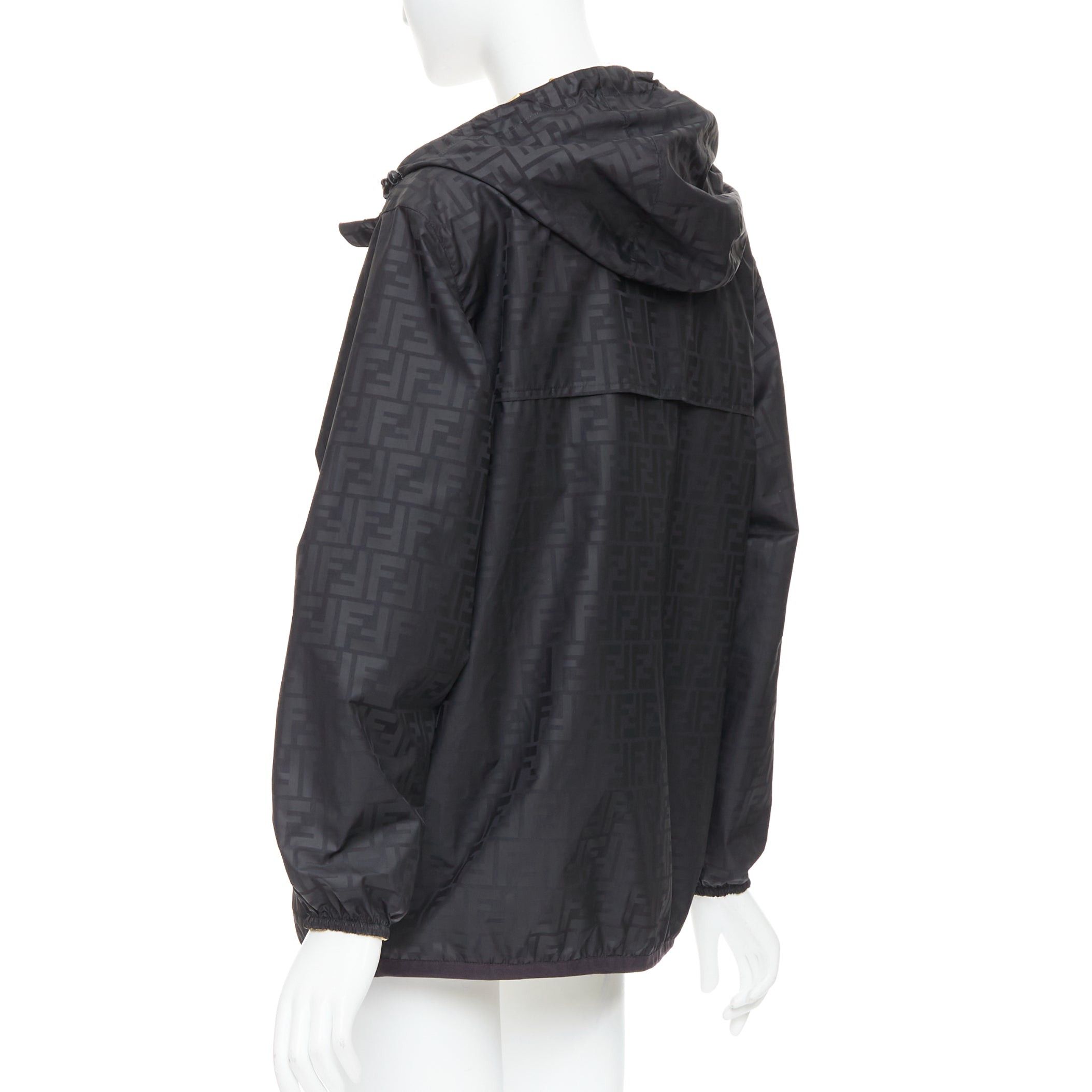 Fendi FENDI K-WAY metallic gold black FF reversible waterproof windbreaker S Size S / US 4 / IT 40 - 12 Thumbnail