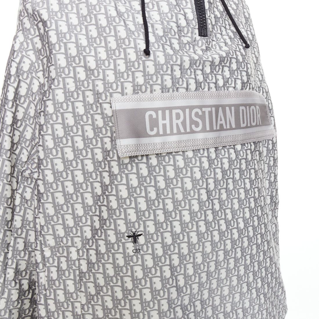 Dior CHRISTIAN DIOR Oblique grey white monogram technical taffeta hooded anorak XS Size S / US 4 / IT 40 - 7 Thumbnail
