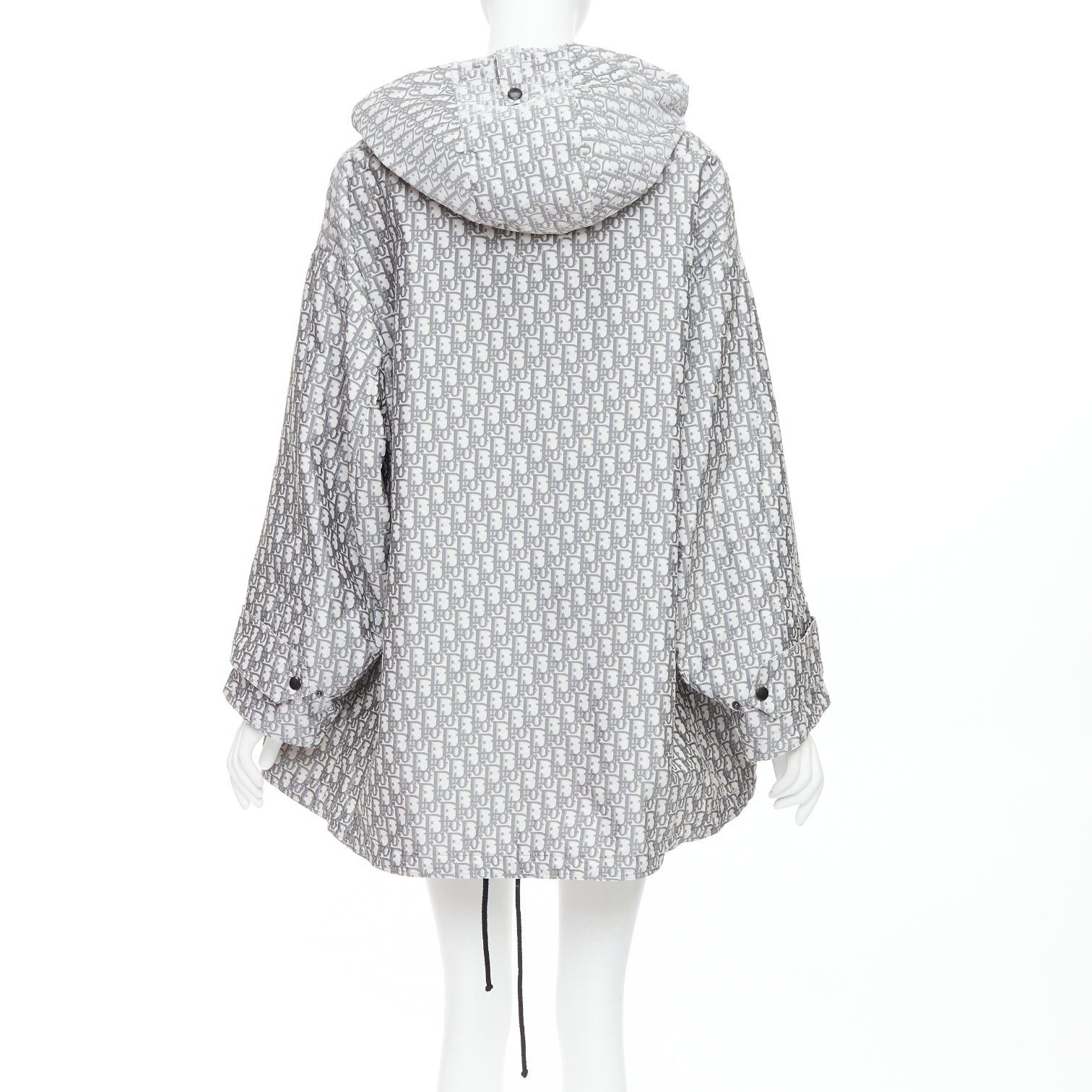 Dior CHRISTIAN DIOR Oblique grey white monogram technical taffeta hooded anorak XS Size S / US 4 / IT 40 - 5 Thumbnail