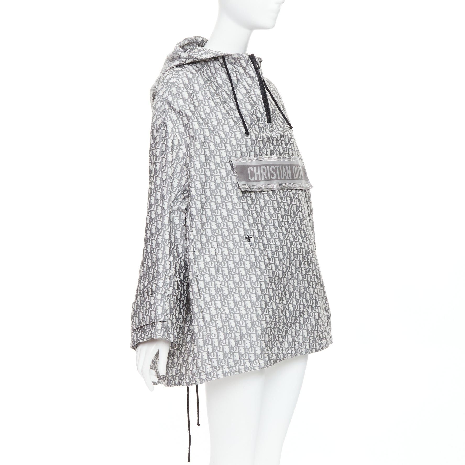 Dior CHRISTIAN DIOR Oblique grey white monogram technical taffeta hooded anorak XS Size S / US 4 / IT 40 - 3 Thumbnail