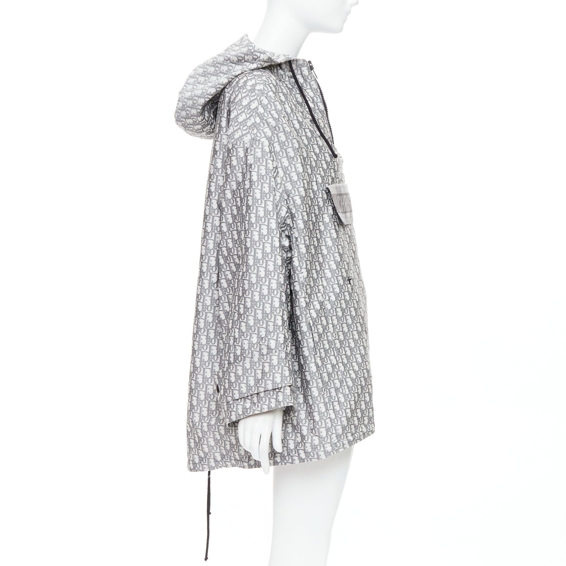 Dior CHRISTIAN DIOR Oblique grey white monogram technical taffeta hooded anorak XS Size S / US 4 / IT 40 - 4 Thumbnail