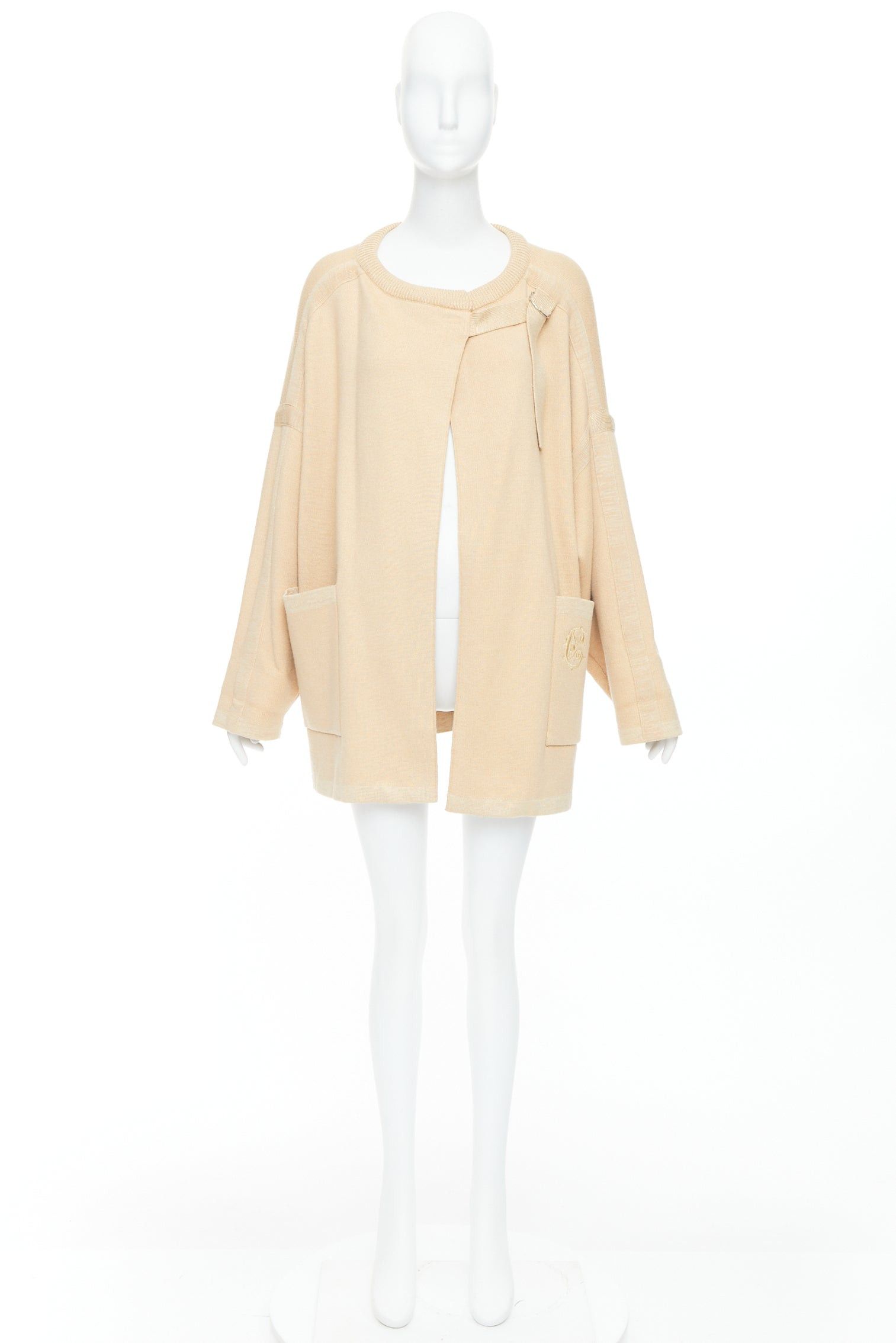 Chloe CHLOE barley brown wool blend embroidered C logo cardigan coat S Size S / US 4 / IT 40 - 10 Thumbnail