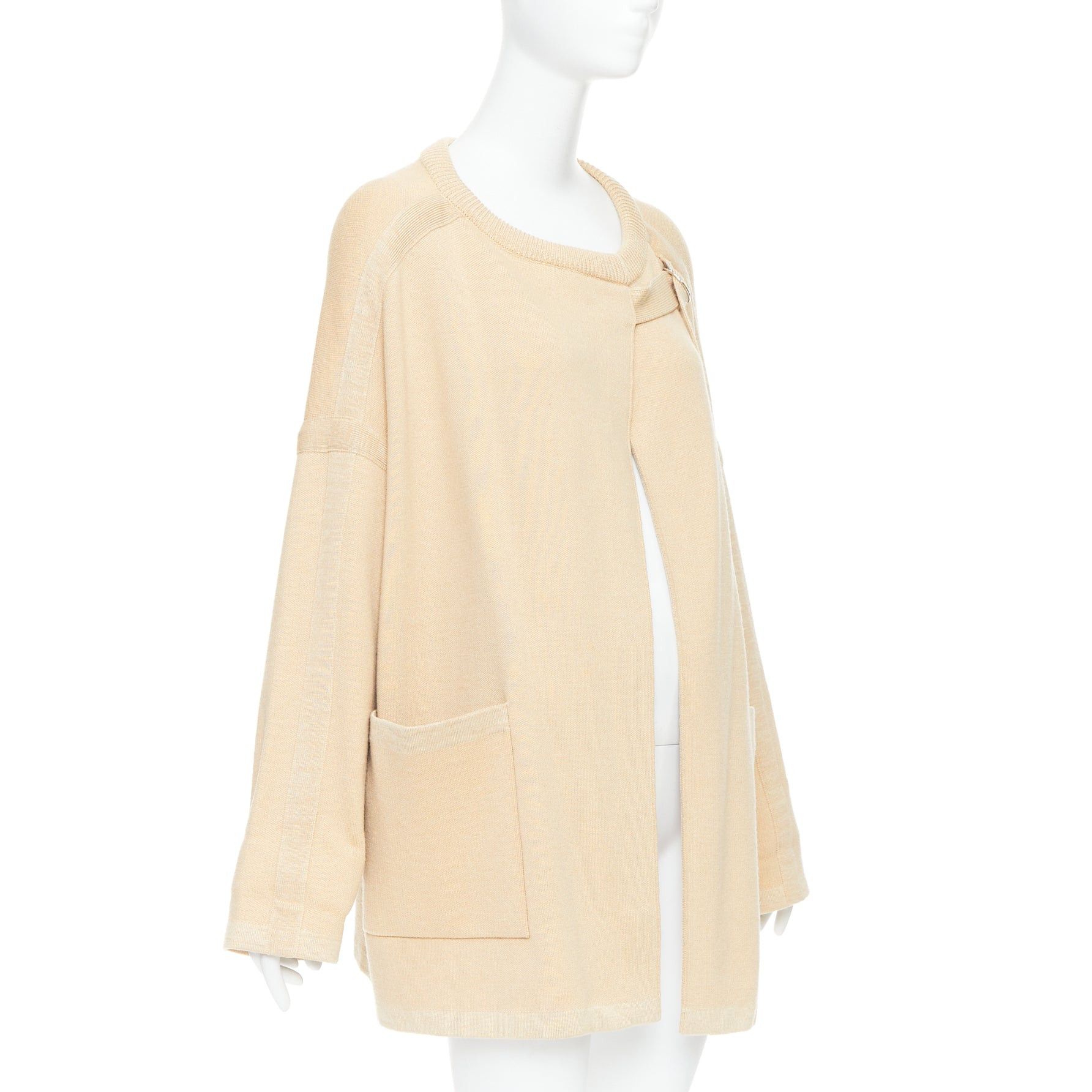 Chloe CHLOE barley brown wool blend embroidered C logo cardigan coat S Size S / US 4 / IT 40 - 4 Thumbnail