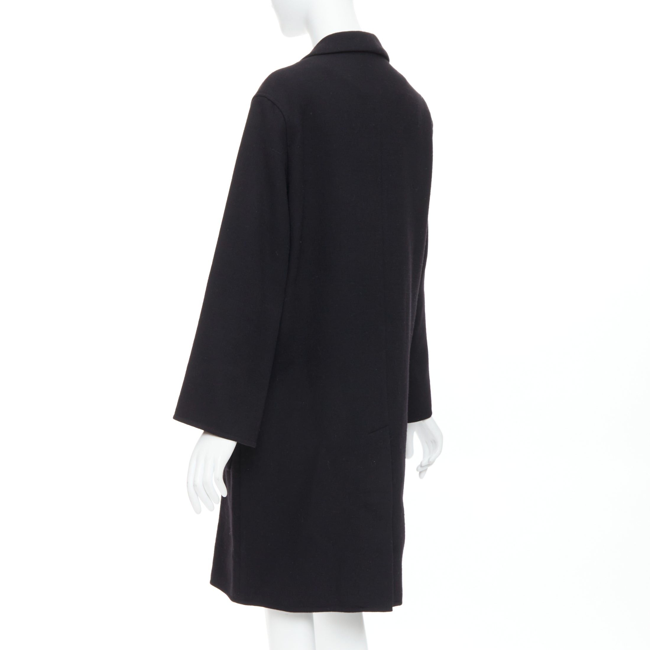 Hermes HERMES black virgin wool blend H logo buttons patch pocket coat FR36 S Size S / US 4 / IT 40 - 7 Thumbnail