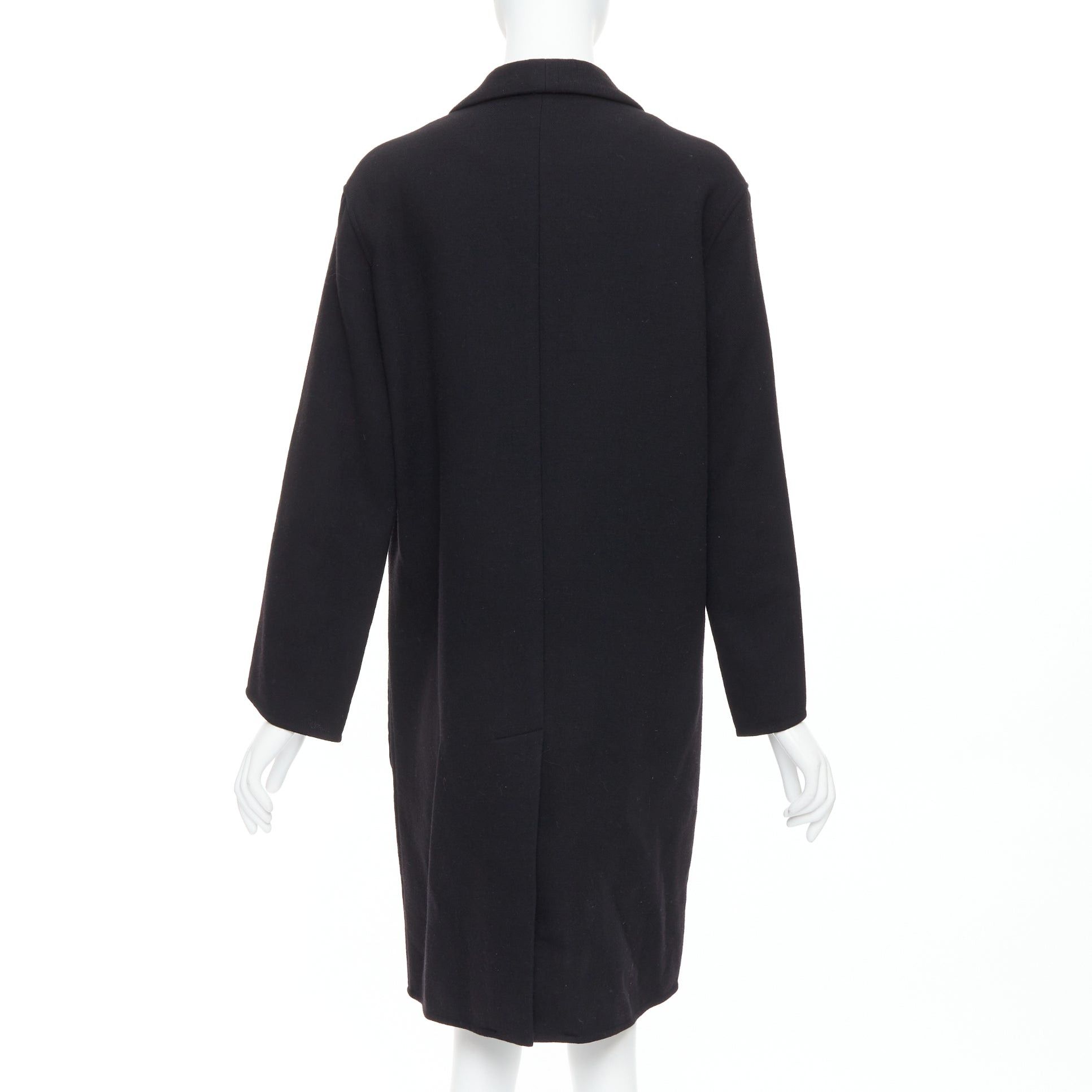 Hermes HERMES black virgin wool blend H logo buttons patch pocket coat FR36 S Size S / US 4 / IT 40 - 6 Thumbnail