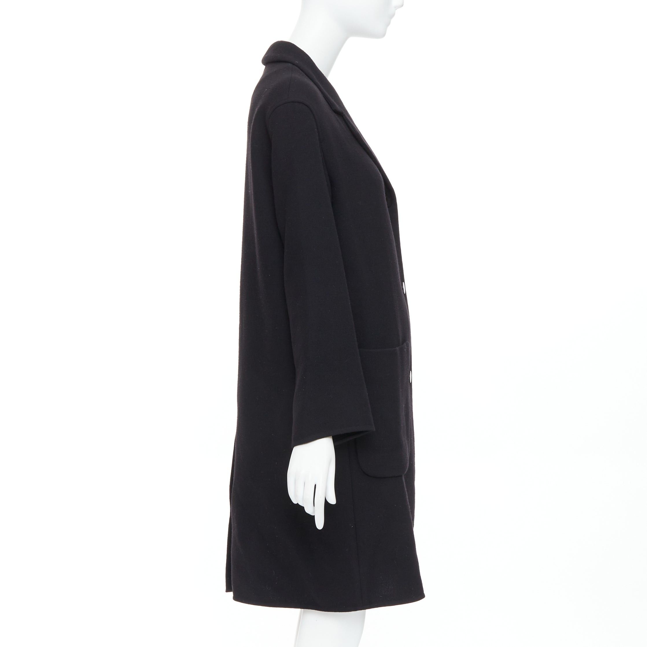Hermes HERMES black virgin wool blend H logo buttons patch pocket coat FR36 S Size S / US 4 / IT 40 - 5 Thumbnail