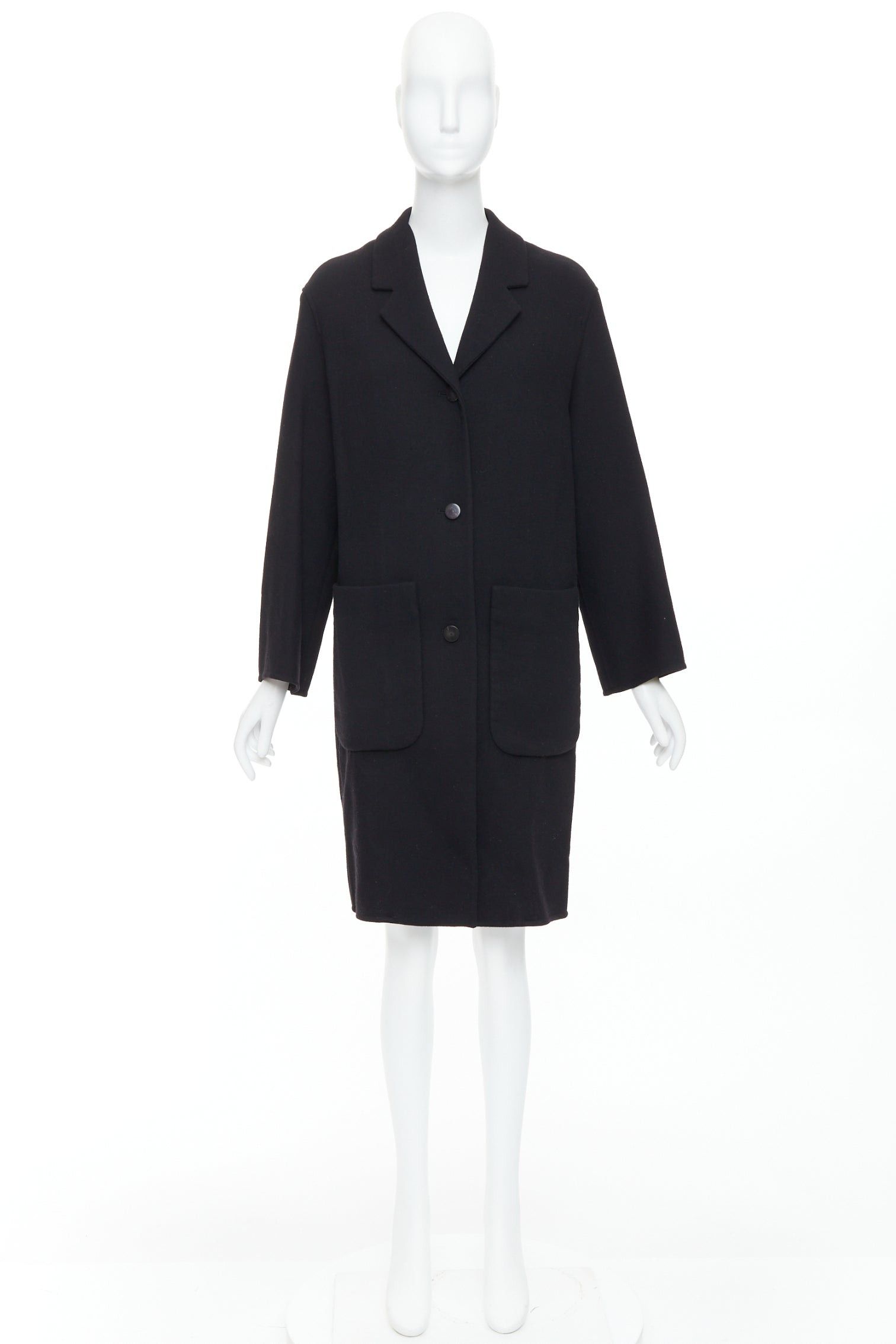 Hermes HERMES black virgin wool blend H logo buttons patch pocket coat FR36 S Size S / US 4 / IT 40 - 10 Thumbnail