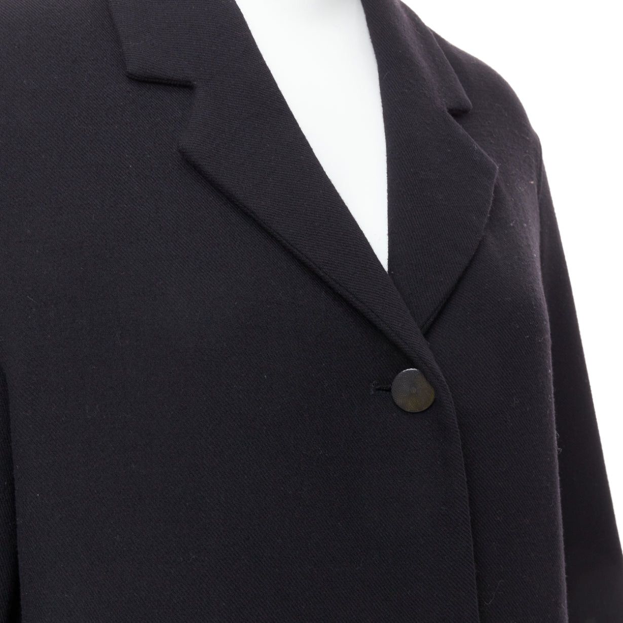 Hermes HERMES black virgin wool blend H logo buttons patch pocket coat FR36 S Size S / US 4 / IT 40 - 2 Thumbnail