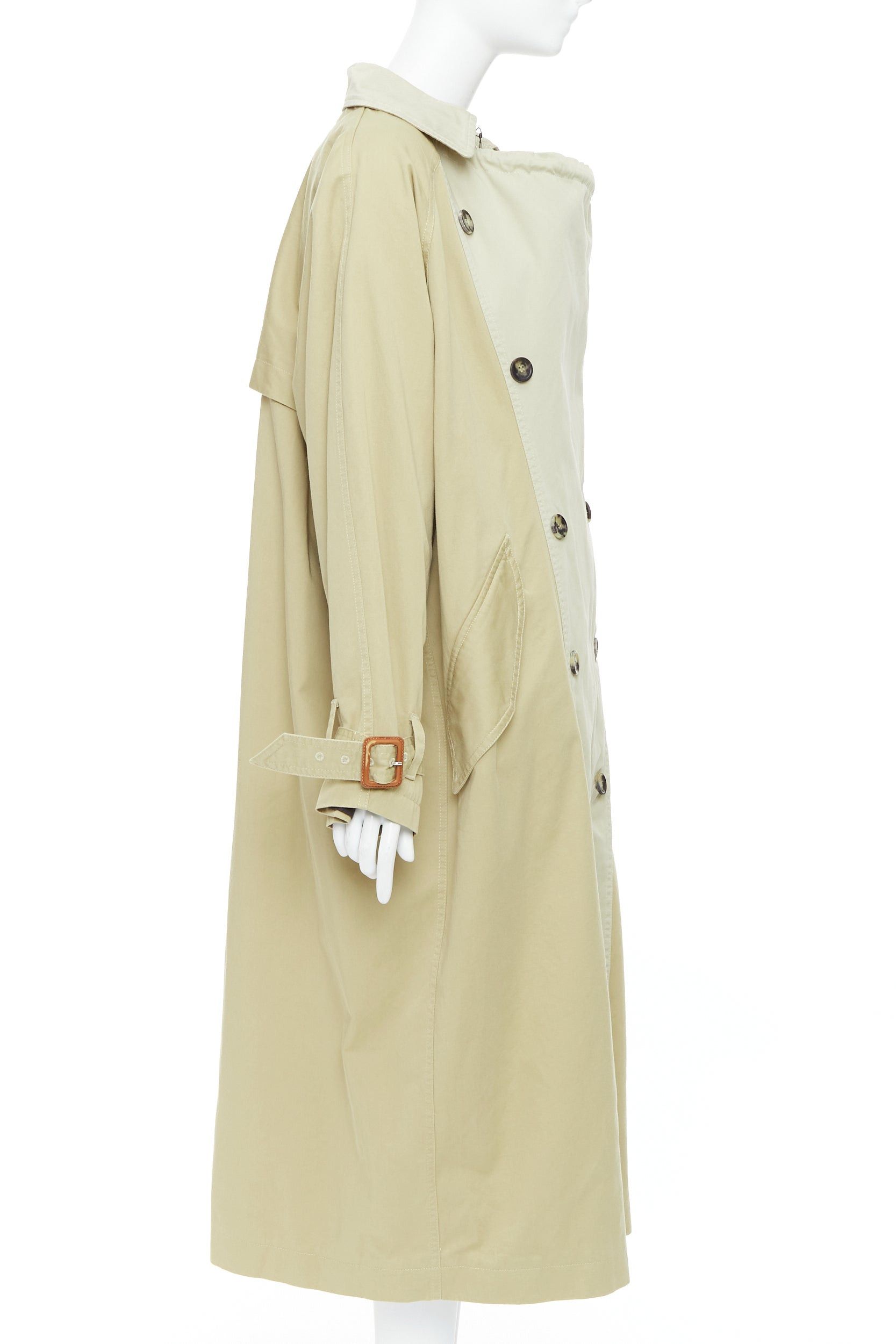 Isabel Marant ISABEL MARANT 2023 Runway Ebani beige two tone cotton drawstring trench coat FR34 XS Size XS / US 0-2 / IT 36-38 - 4 Thumbnail