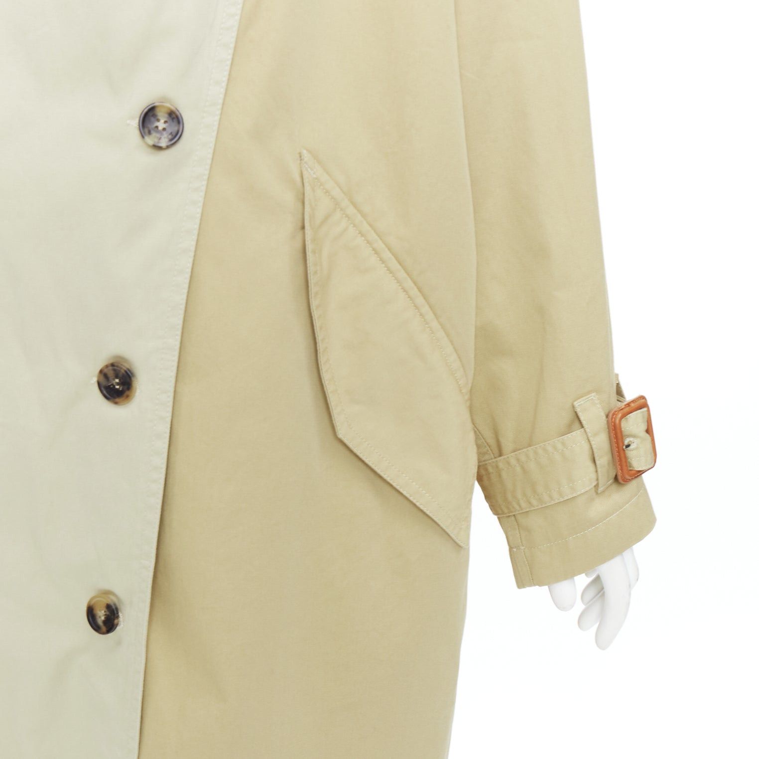 Isabel Marant ISABEL MARANT 2023 Runway Ebani beige two tone cotton drawstring trench coat FR34 XS Size XS / US 0-2 / IT 36-38 - 8 Thumbnail