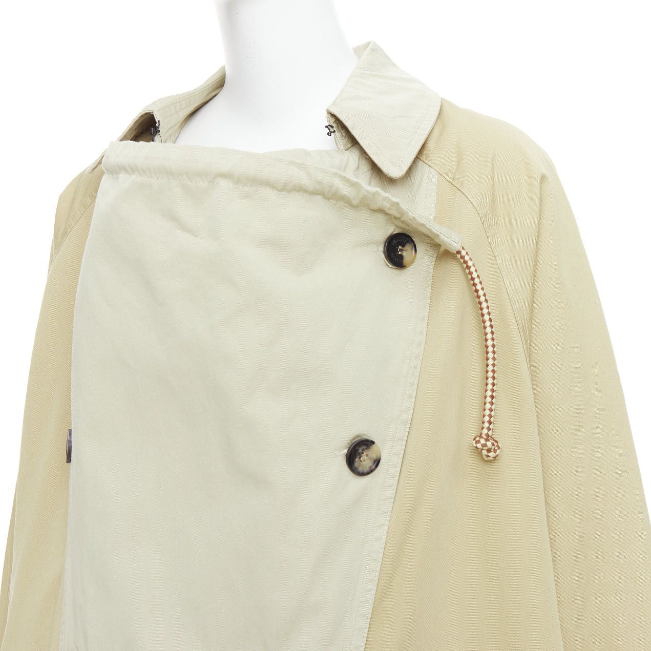 Isabel Marant ISABEL MARANT 2023 Runway Ebani beige two tone cotton drawstring trench coat FR34 XS Size XS / US 0-2 / IT 36-38 - 7 Thumbnail