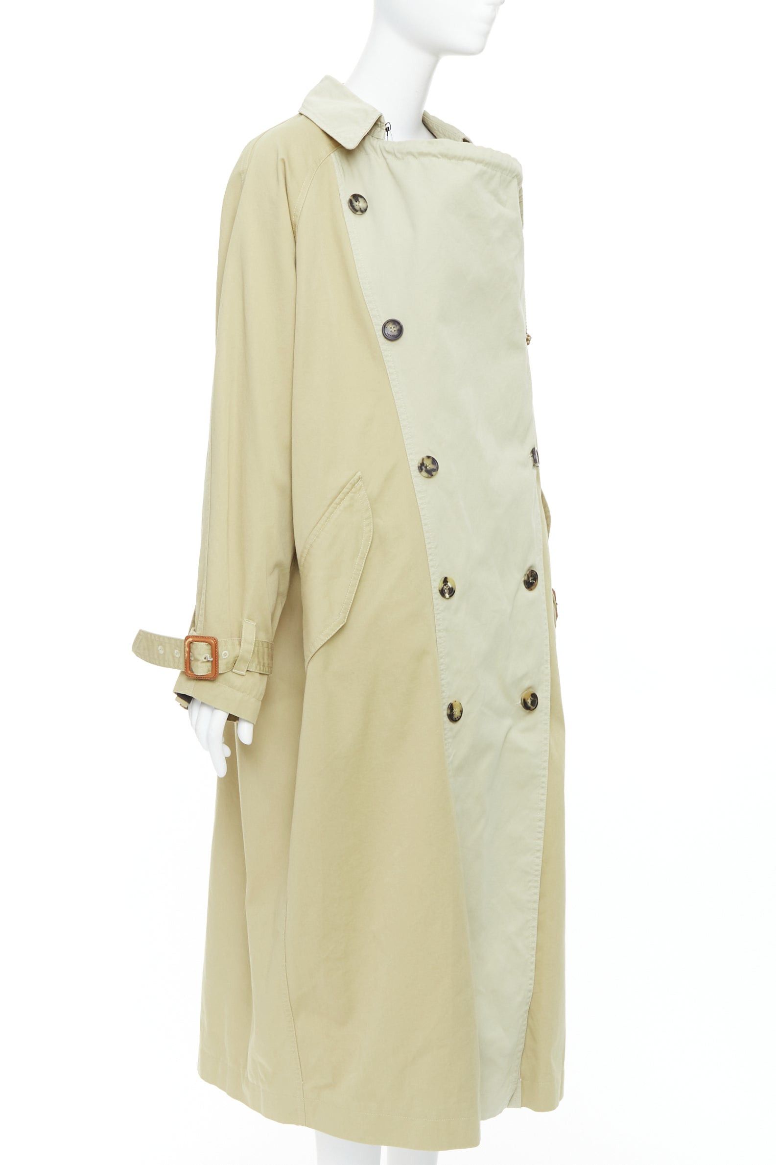 Isabel Marant ISABEL MARANT 2023 Runway Ebani beige two tone cotton drawstring trench coat FR34 XS Size XS / US 0-2 / IT 36-38 - 3 Thumbnail