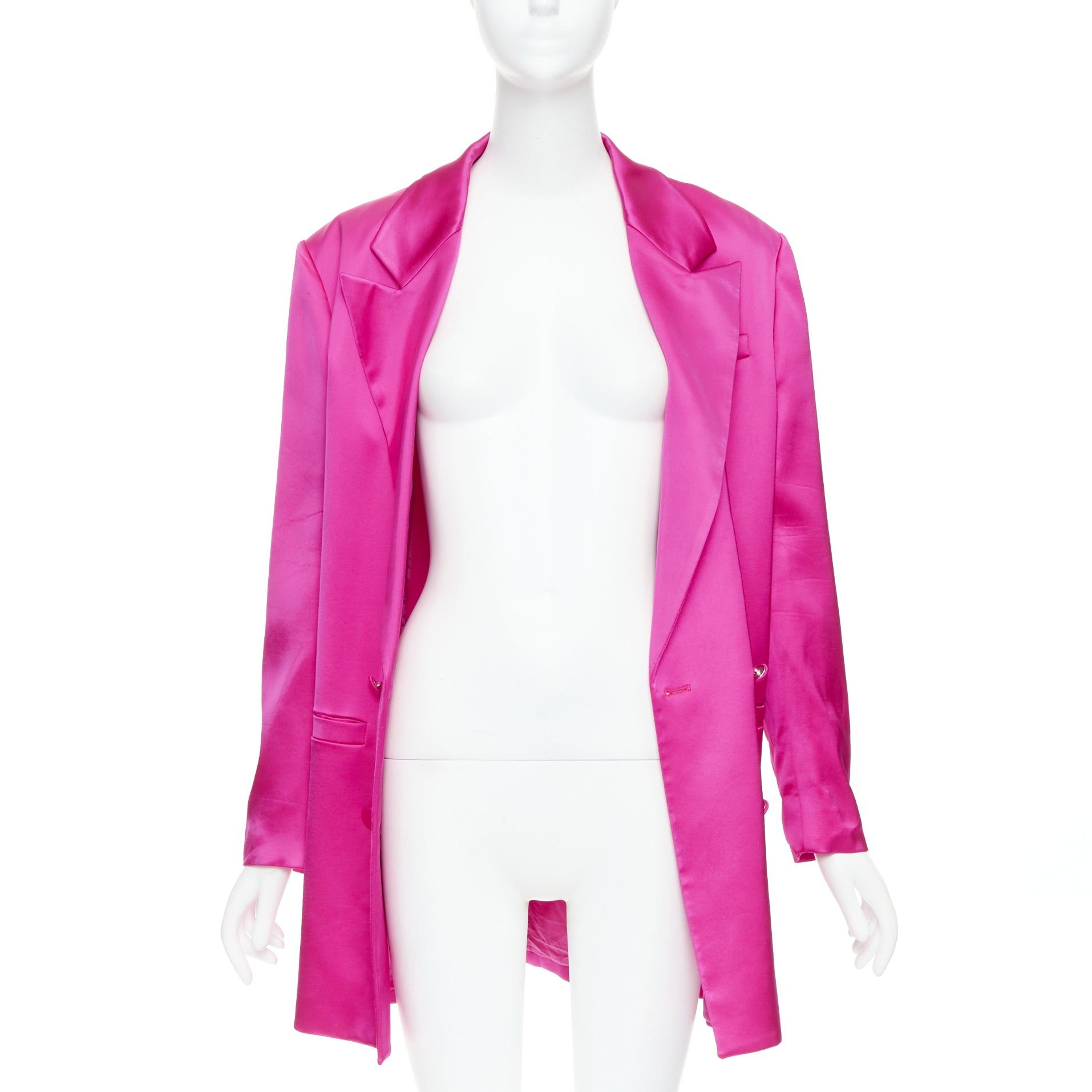 GAUGE81 GAUGE81 Tunja fuschia pink viscose blend double breasted long blazer M Size M / US 6-8 / IT 42-44 - 3 Thumbnail