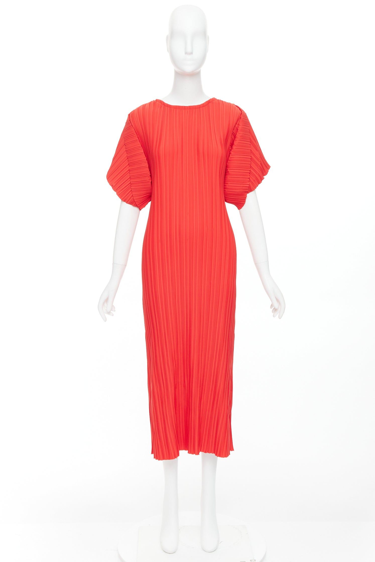 Other BAMBAH Beach red plisse puff half sleeve crew neck midi dress Size M / US 6-8 / IT 42-44 - 9 Thumbnail
