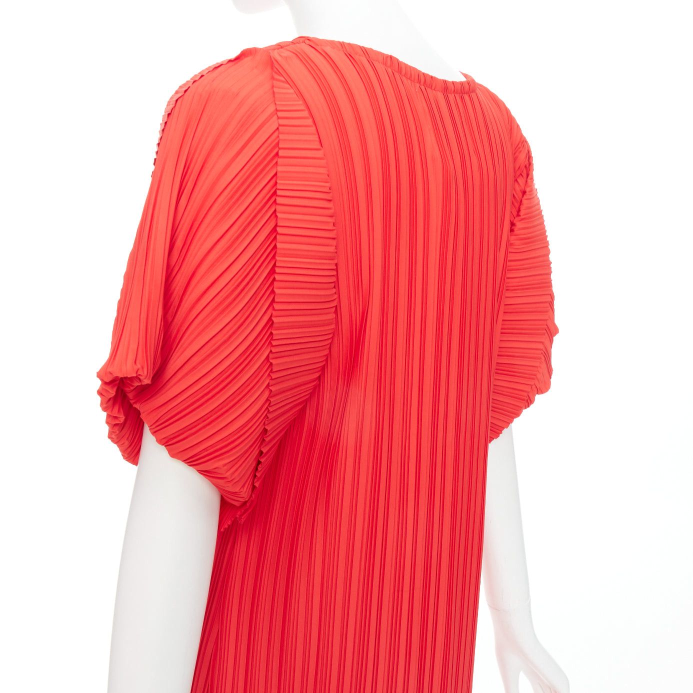 Other BAMBAH Beach red plisse puff half sleeve crew neck midi dress Size M / US 6-8 / IT 42-44 - 2 Thumbnail