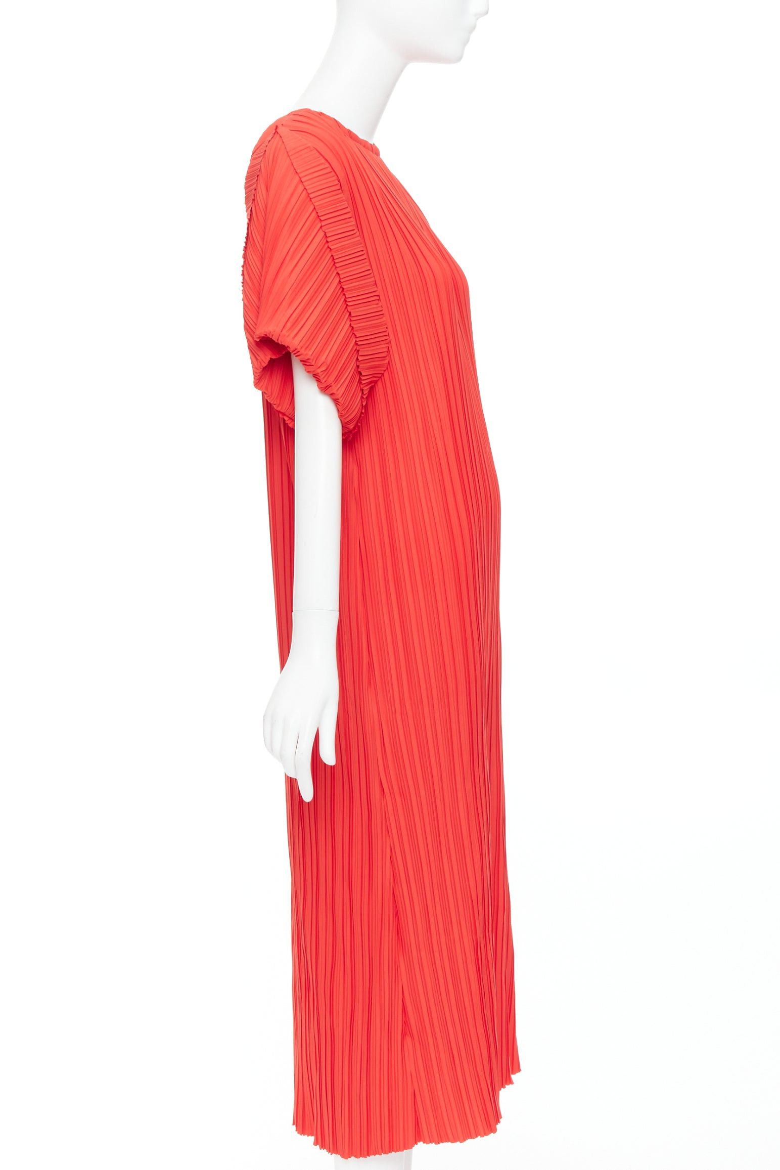 Other BAMBAH Beach red plisse puff half sleeve crew neck midi dress Size M / US 6-8 / IT 42-44 - 4 Thumbnail