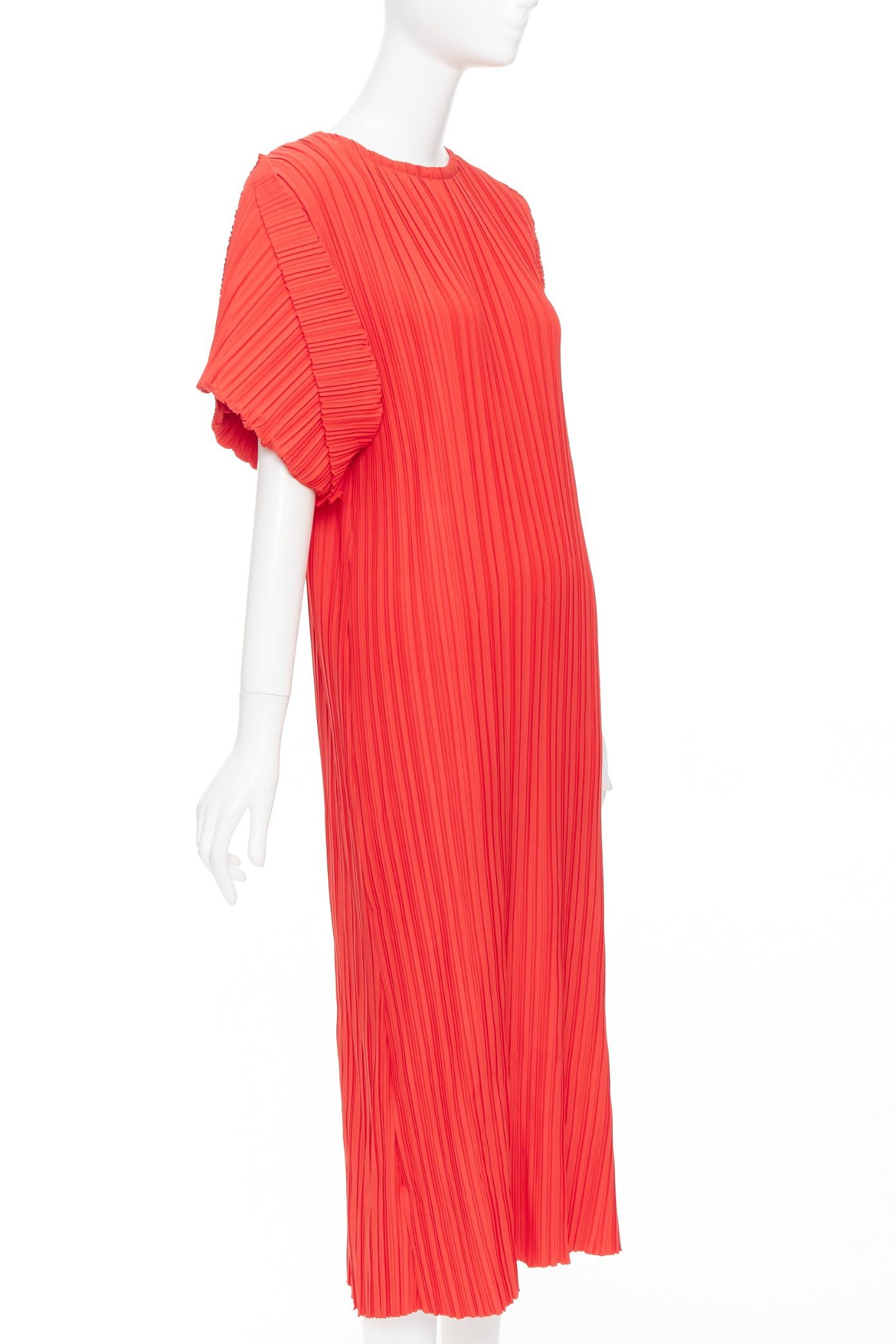 Other BAMBAH Beach red plisse puff half sleeve crew neck midi dress Size M / US 6-8 / IT 42-44 - 3 Thumbnail