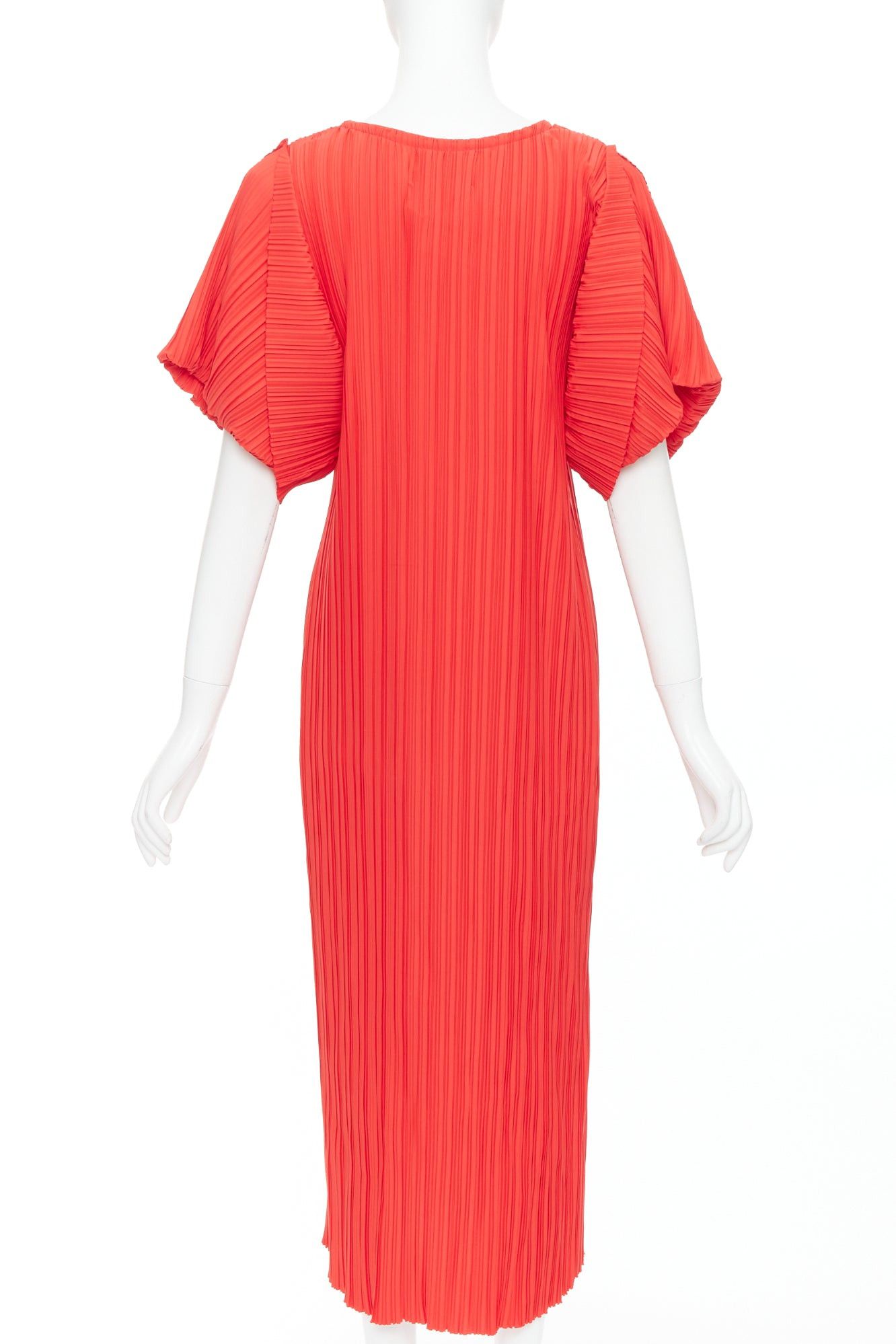 Other BAMBAH Beach red plisse puff half sleeve crew neck midi dress Size M / US 6-8 / IT 42-44 - 5 Thumbnail
