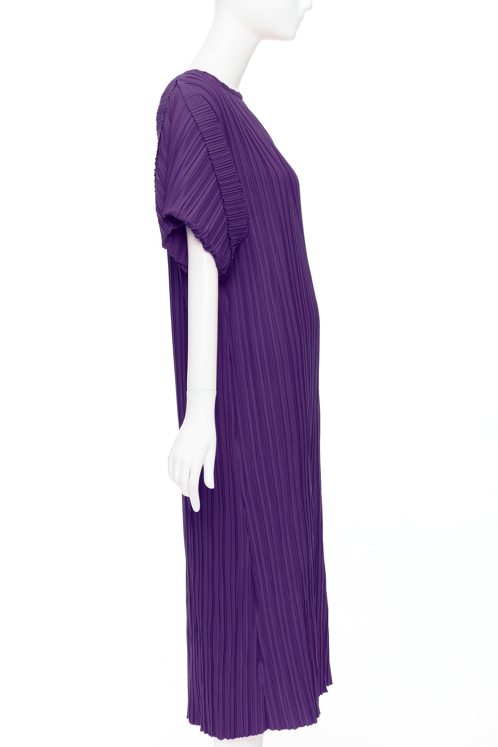 Other BAMBAH Beach purple plisse puff half sleeve crew neck midi dress Size M / US 6-8 / IT 42-44 - 4 Thumbnail