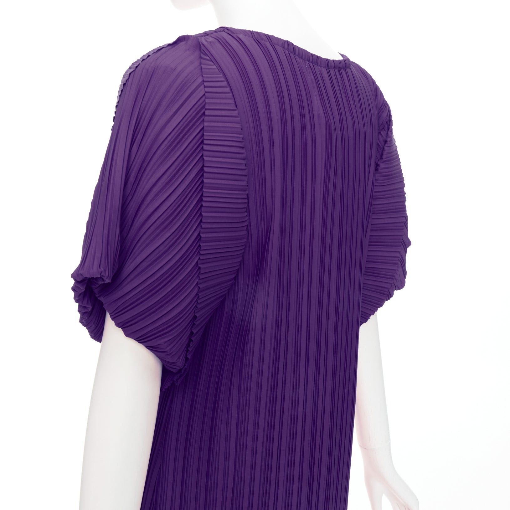 Other BAMBAH Beach purple plisse puff half sleeve crew neck midi dress Size M / US 6-8 / IT 42-44 - 2 Thumbnail
