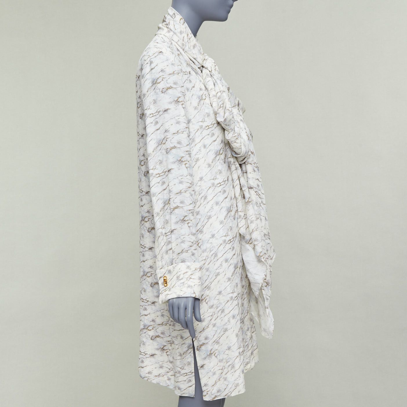 Fendi FENDI FF Karligraphy off white monogram marble print midi dress IT42 M Size M / US 6-8 / IT 42-44 - 4 Thumbnail