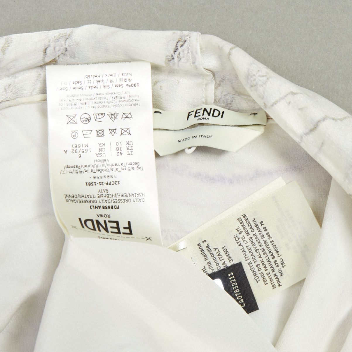 Fendi FENDI FF Karligraphy off white monogram marble print midi dress IT42 M Size M / US 6-8 / IT 42-44 - 8 Thumbnail
