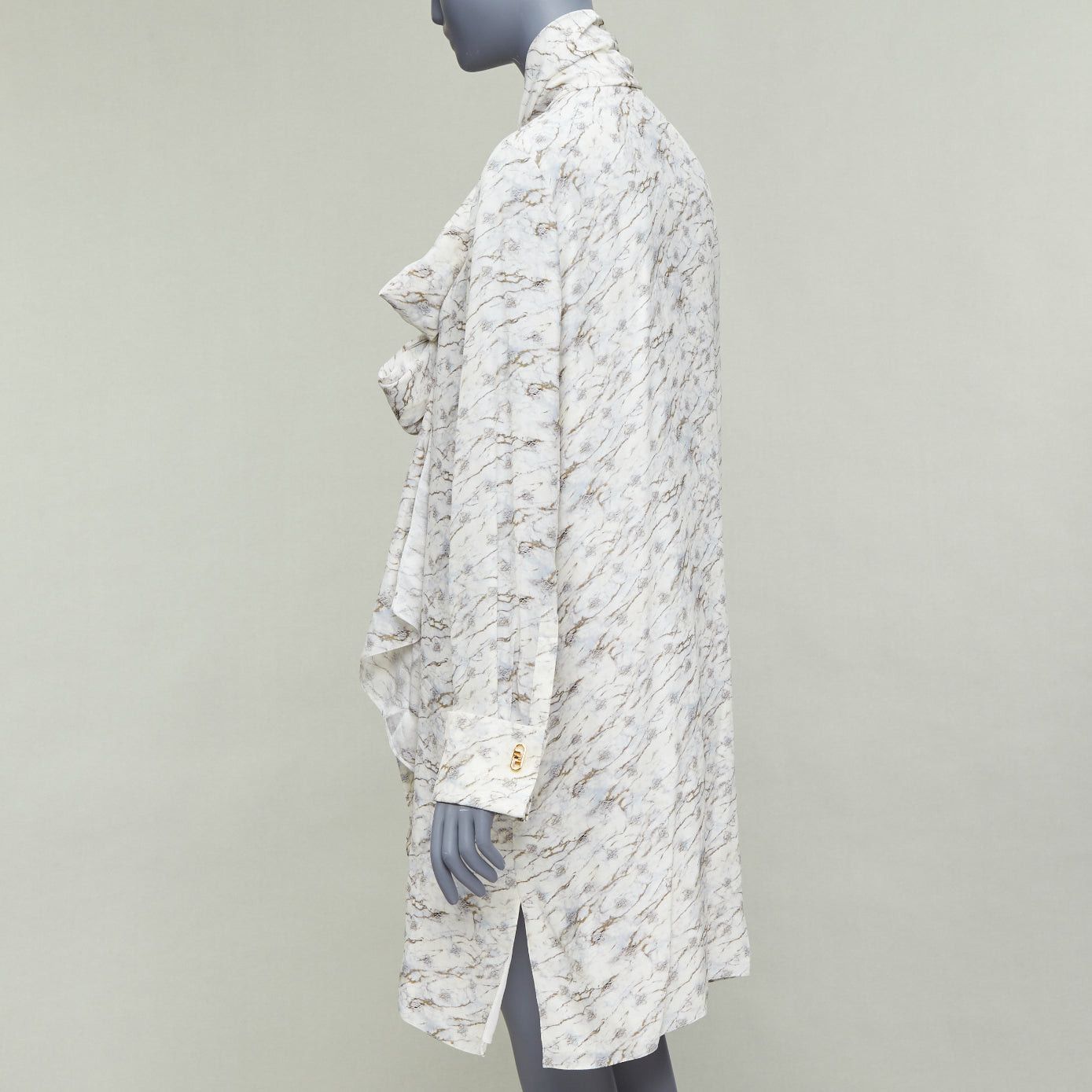 Fendi FENDI FF Karligraphy off white monogram marble print midi dress IT42 M Size M / US 6-8 / IT 42-44 - 6 Thumbnail