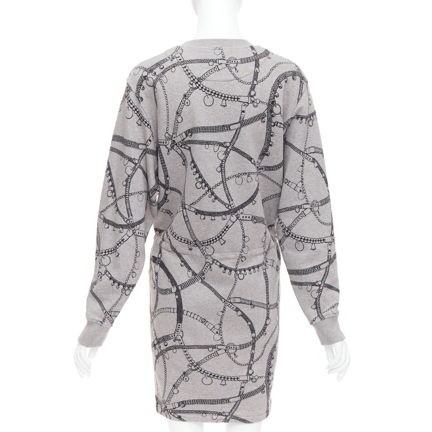 Hermes HERMES Tresor de Medor grey cotton camel fleece drawstring dress FR40 L Size M / US 6-8 / IT 42-44 - 5 Thumbnail