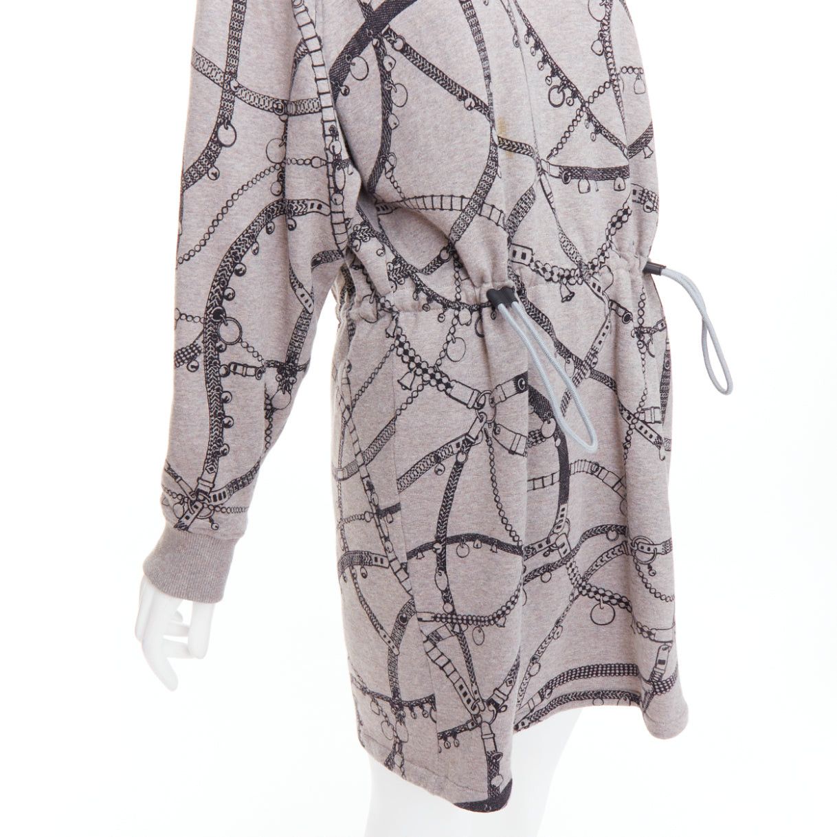 Hermes HERMES Tresor de Medor grey cotton camel fleece drawstring dress FR40 L Size M / US 6-8 / IT 42-44 - 2 Thumbnail