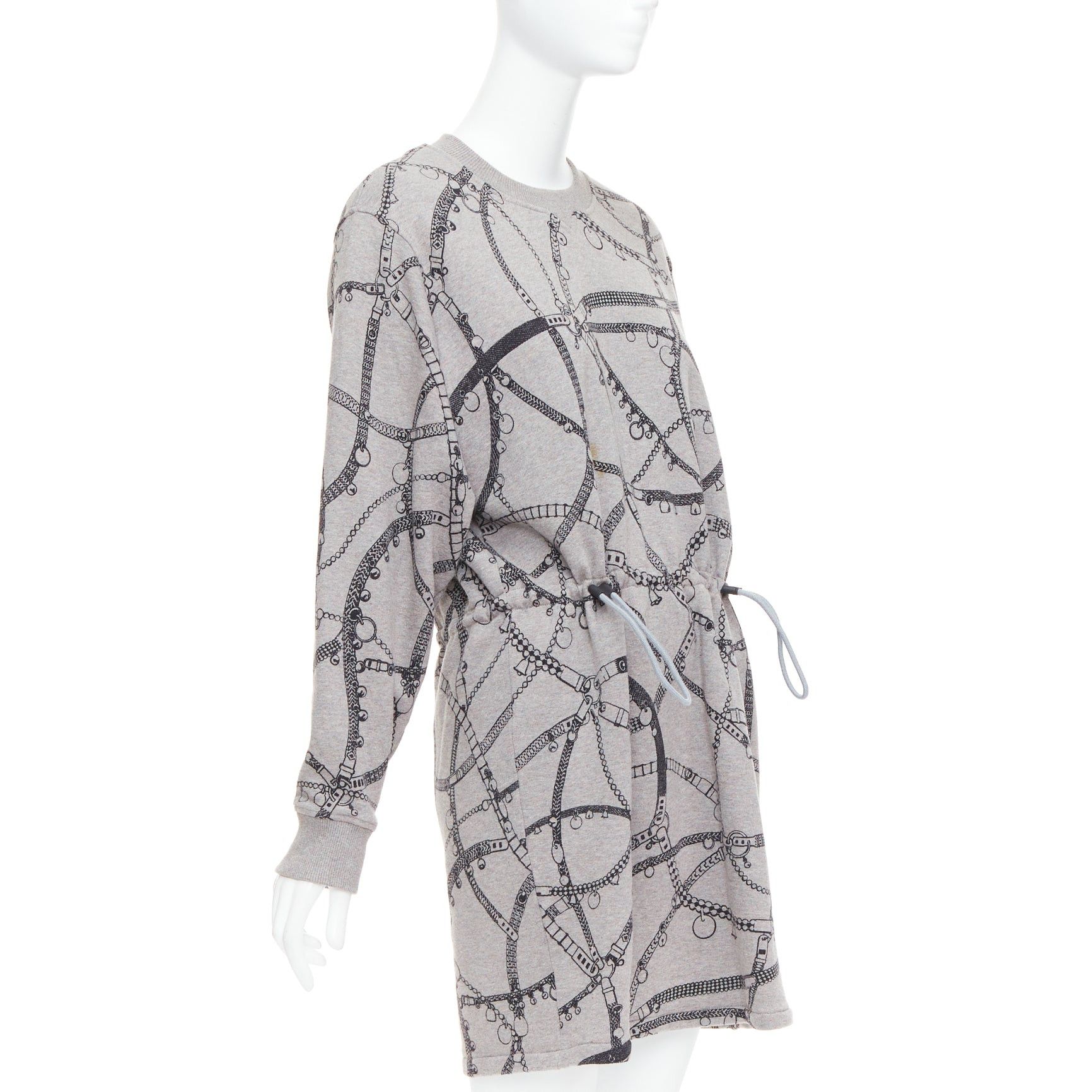 Hermes HERMES Tresor de Medor grey cotton camel fleece drawstring dress FR40 L Size M / US 6-8 / IT 42-44 - 3 Thumbnail