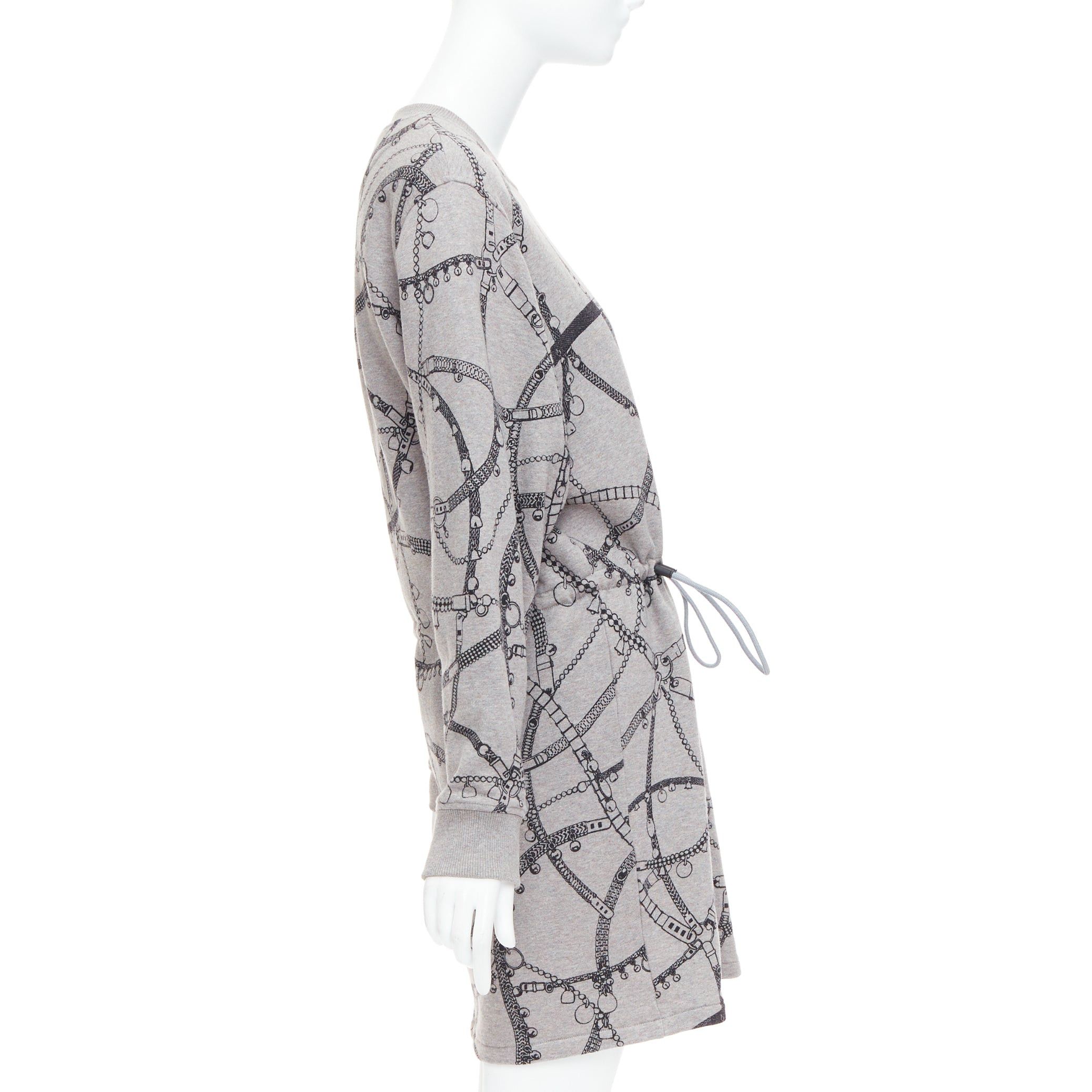 Hermes HERMES Tresor de Medor grey cotton camel fleece drawstring dress FR40 L Size M / US 6-8 / IT 42-44 - 4 Thumbnail