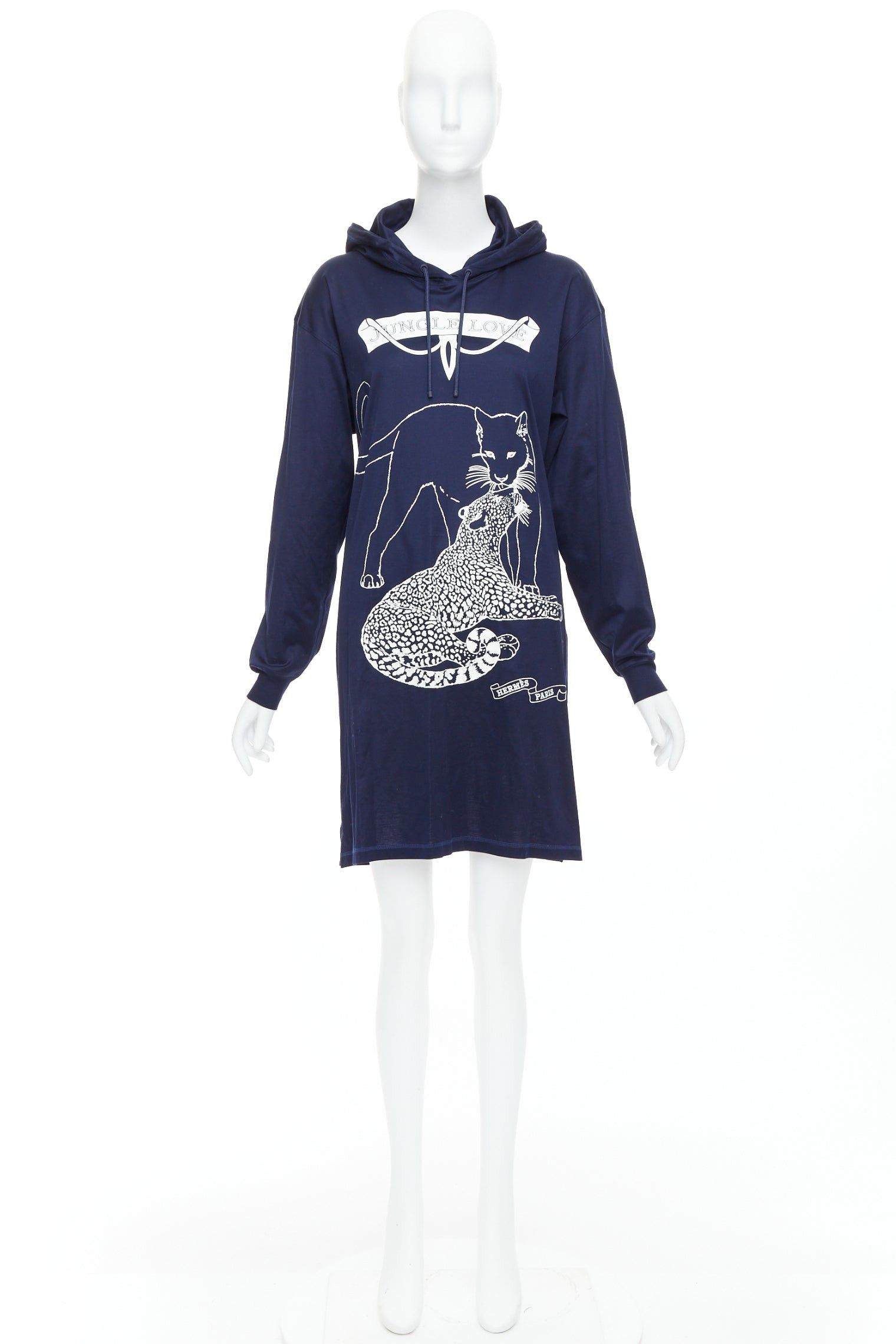 Hermes HERMES 2022 navy jungle love print coated cotton hooded dress FR40 L Size M / US 6-8 / IT 42-44 - 9 Thumbnail