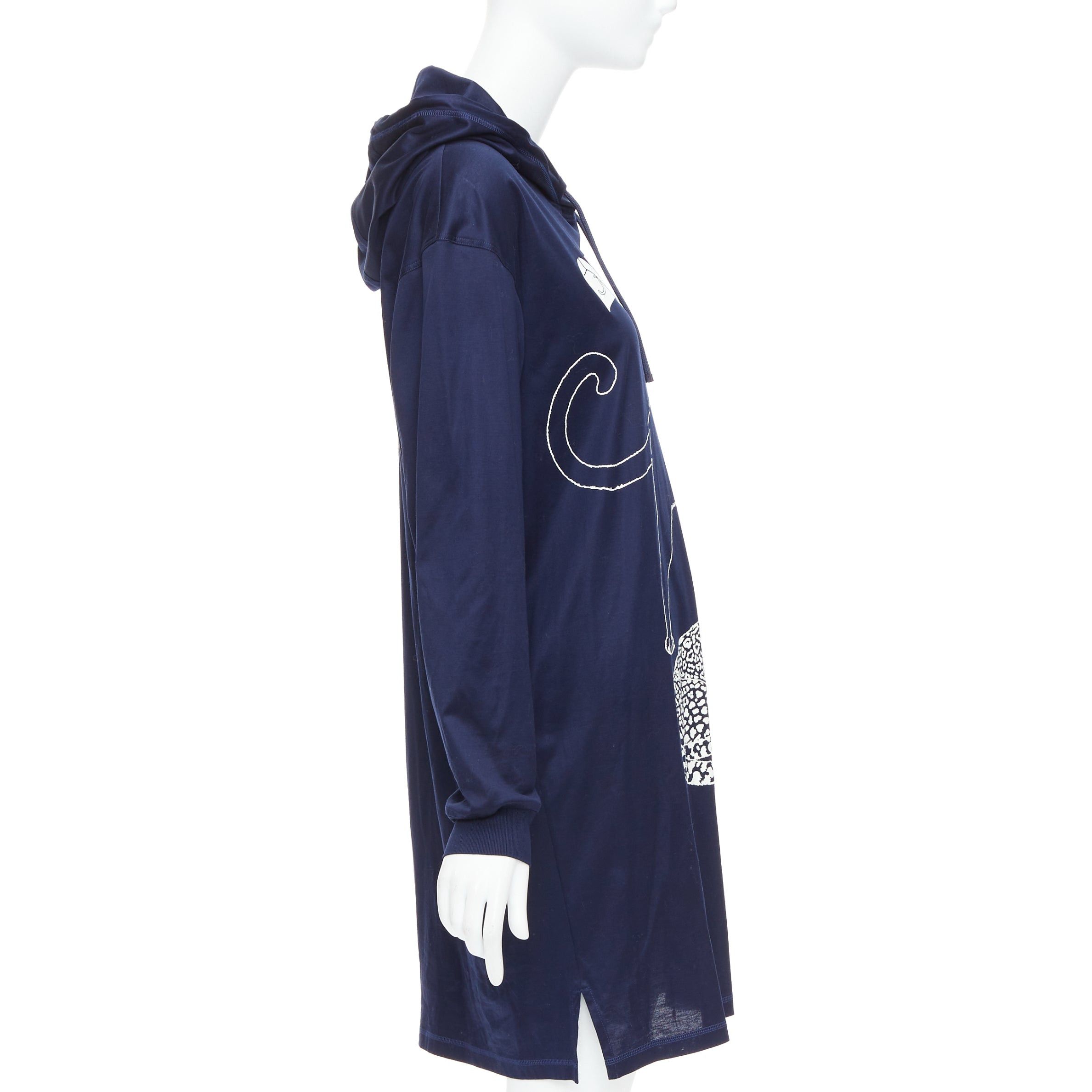 Hermes HERMES 2022 navy jungle love print coated cotton hooded dress FR40 L Size M / US 6-8 / IT 42-44 - 4 Thumbnail