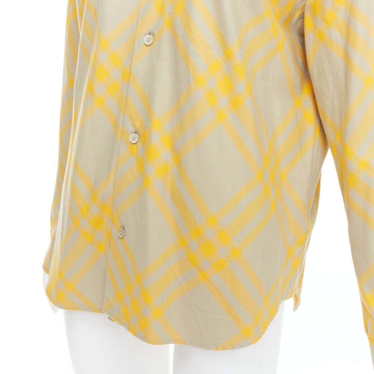 Burberry BURBERRY yellow khaki knight House Check long sleeve shirt UK8 S Size S / US 4 / IT 40 - 7 Thumbnail