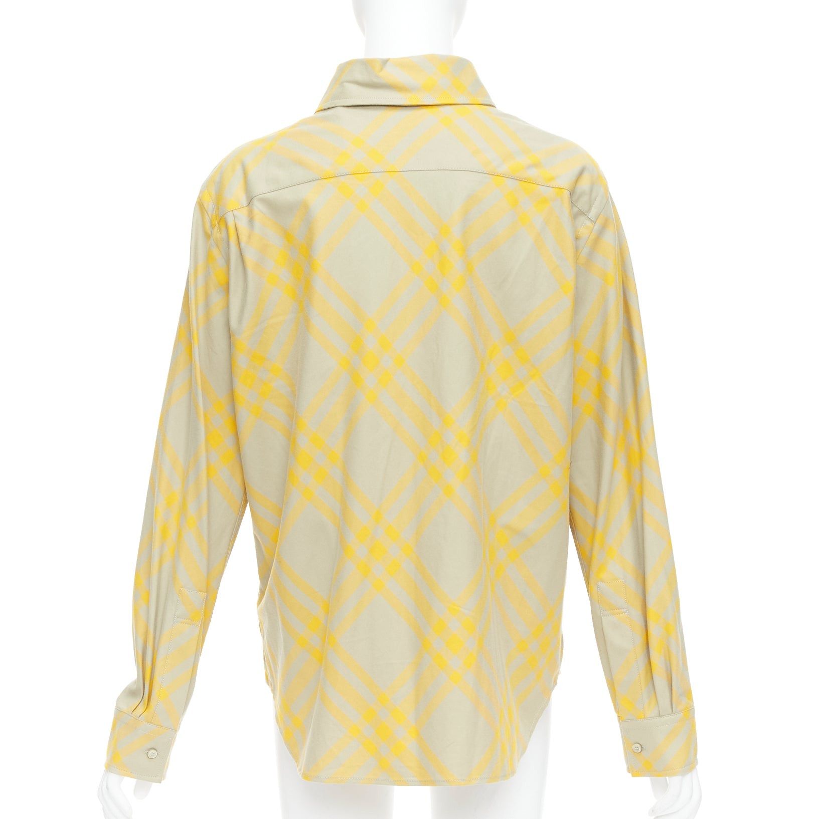Burberry BURBERRY yellow khaki knight House Check long sleeve shirt UK8 S Size S / US 4 / IT 40 - 5 Thumbnail