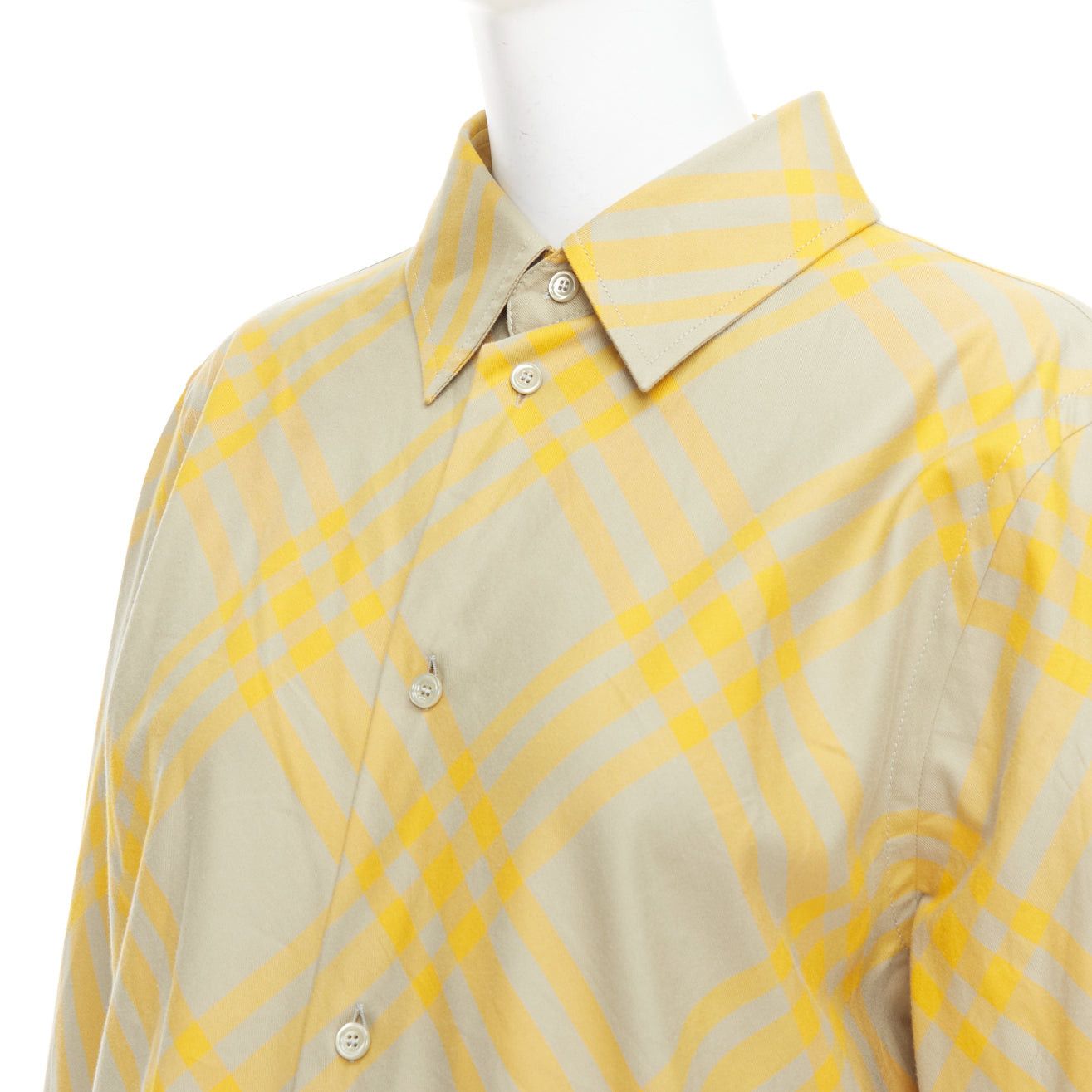 Burberry BURBERRY yellow khaki knight House Check long sleeve shirt UK8 S Size S / US 4 / IT 40 - 2 Thumbnail