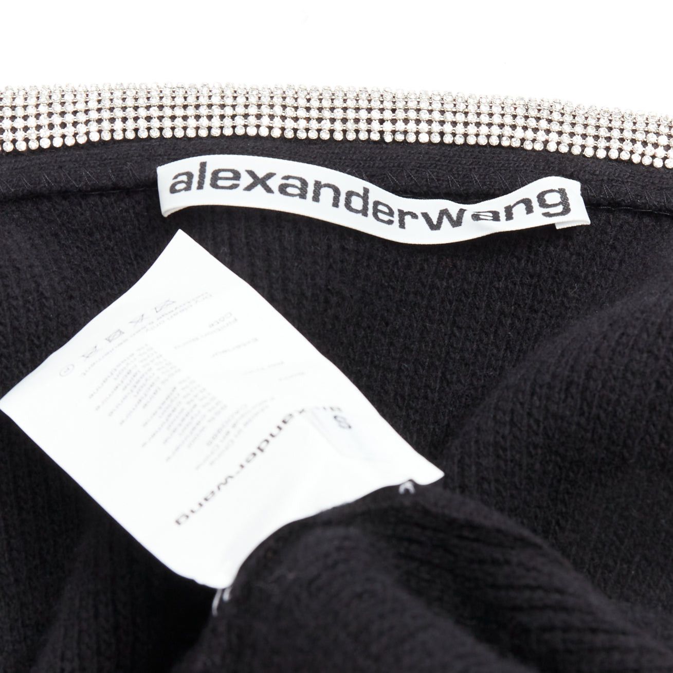 Alexander Wang ALEXANDER WANG black wool cashmere blend crystal cord cropped cardigan S Size S / US 4 / IT 40 - 8 Thumbnail