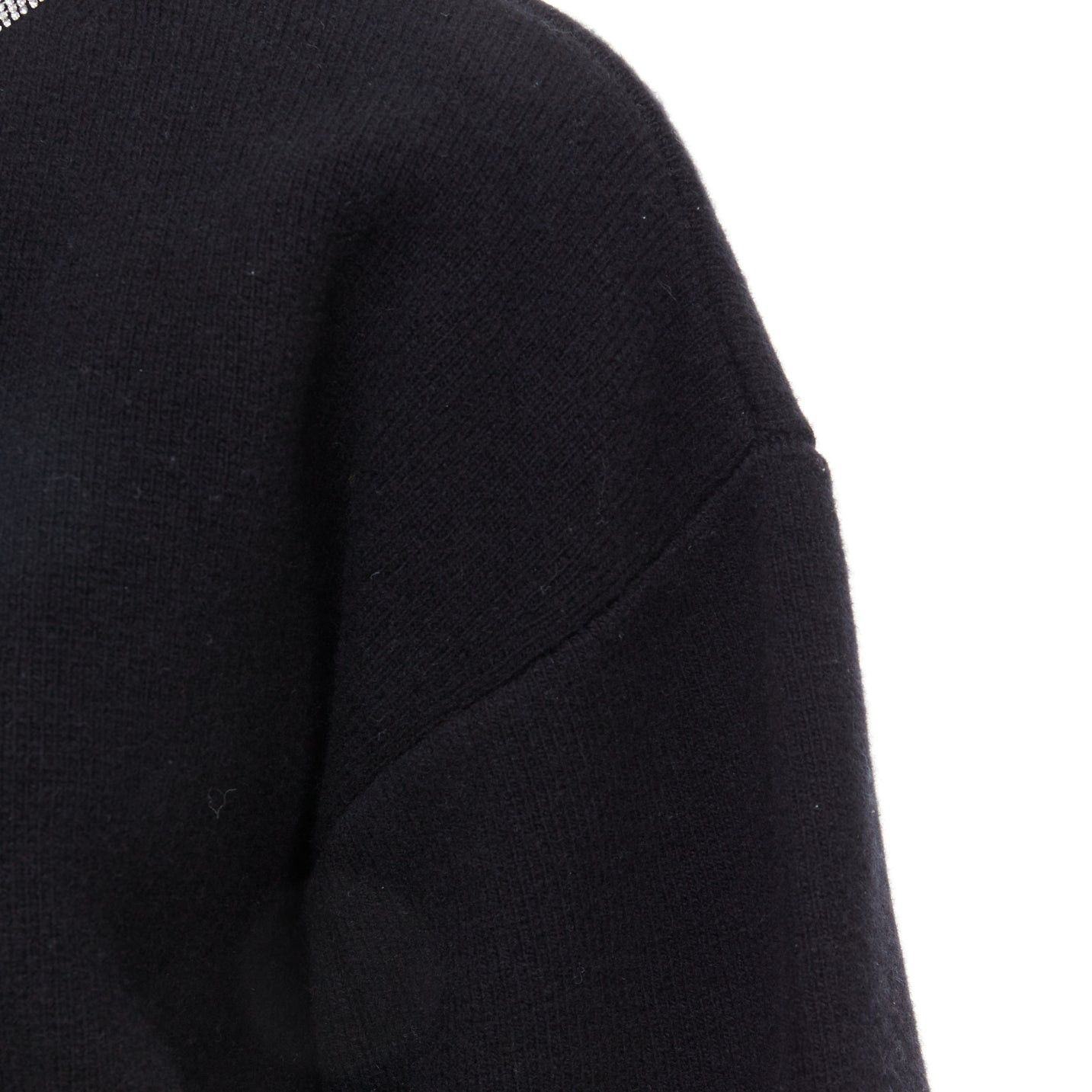 Alexander Wang ALEXANDER WANG black wool cashmere blend crystal cord cropped cardigan S Size S / US 4 / IT 40 - 7 Thumbnail