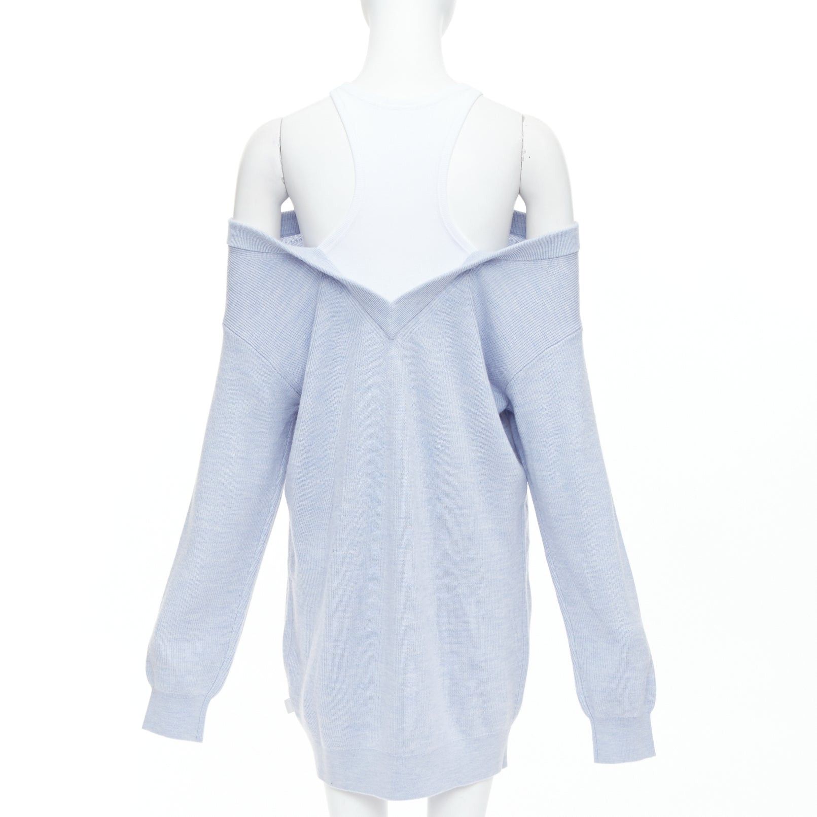 Alexander Wang ALEXANDER WANG T blue merino wool white contrast sweater dress M Size M / US 6-8 / IT 42-44 - 5 Thumbnail